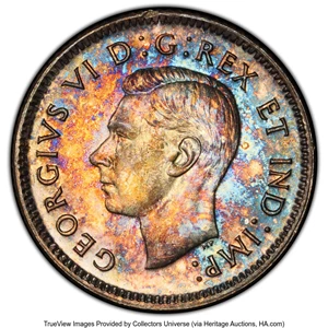 image for: Canada: George VI 10 Cents 1945 MS64 PCGS,...