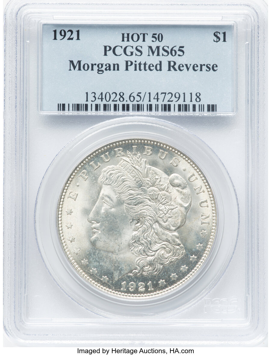 image for: 1921 $1 Pitted Reverse, VAM-3B1, MS65 PCGS. A Hot 50 Variety....