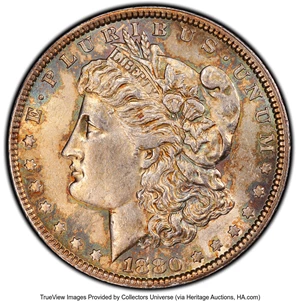 image for: 1880 $1 Knobbed 8, VAM-1A2, AU58 PCGS. A Top 100 Variety. PCGS Population: (12/3). NGC Census: (4/4). CDN: $900 Whsle. Bid ...