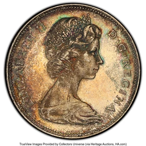 image for: Canada: Elizabeth II "Large Beads - Blunt 5" Dollar 1965 MS64 PCGS,...