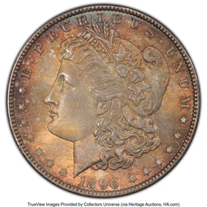 image for: 1896 $1 Doubled Stars, VAM-4, MS65 PCGS. A Top 100 Variety. PCGS Population: (11/3 and 1/0+). NGC Census: (6/0 and 1/0+). C...