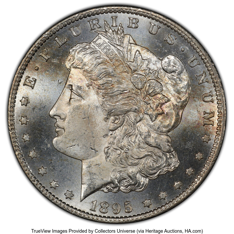 image for: 1895-S $1 S Over Horizontal S, VAM-4, MS63 Prooflike PCGS. A Top 100 Variety. PCGS Population: (4/3 and 0/0+). NGC Census: ...