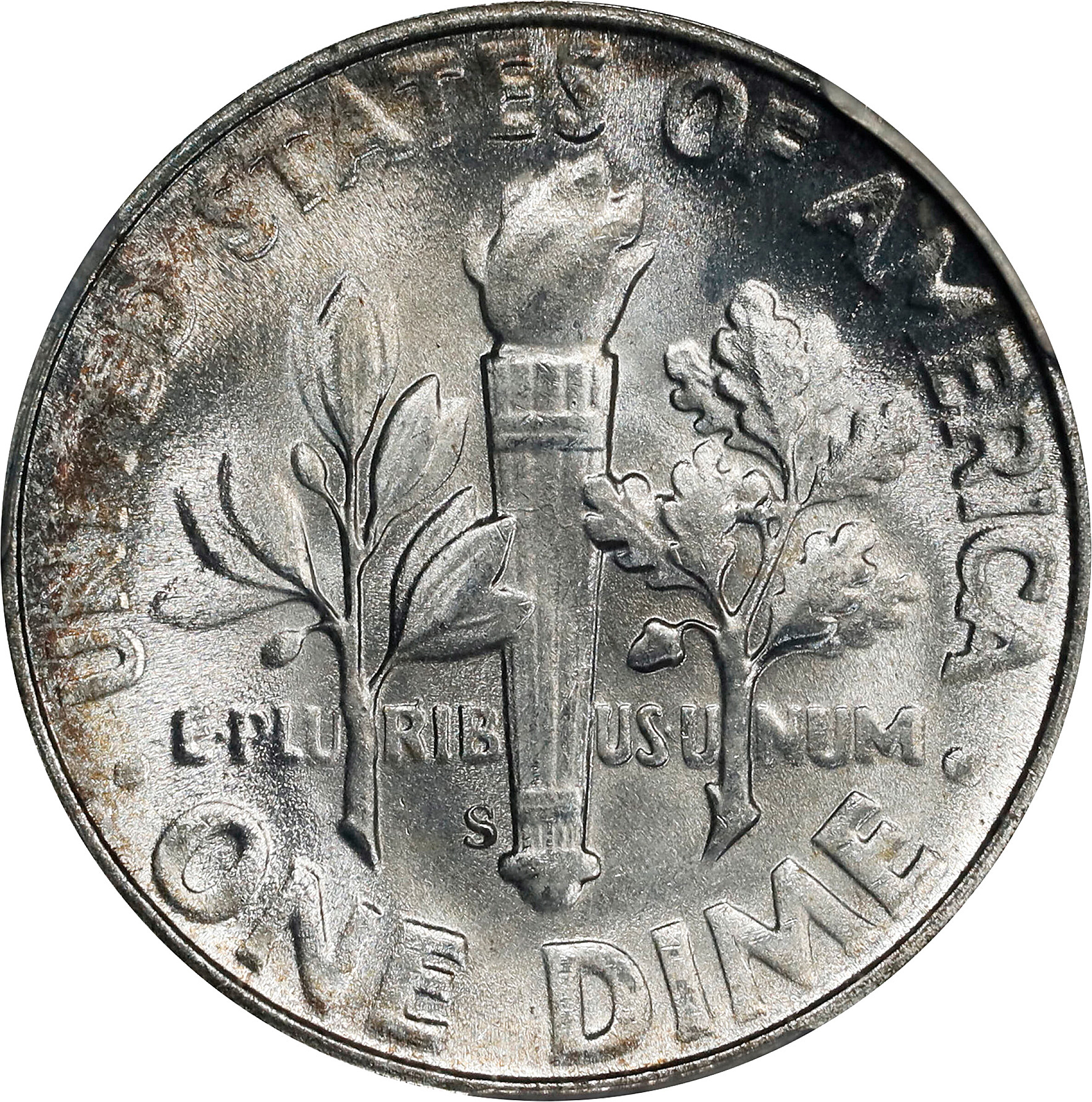 1947-S 10c Doubled Die Reverse, FS-801 MS60 CAC thumbnail 8