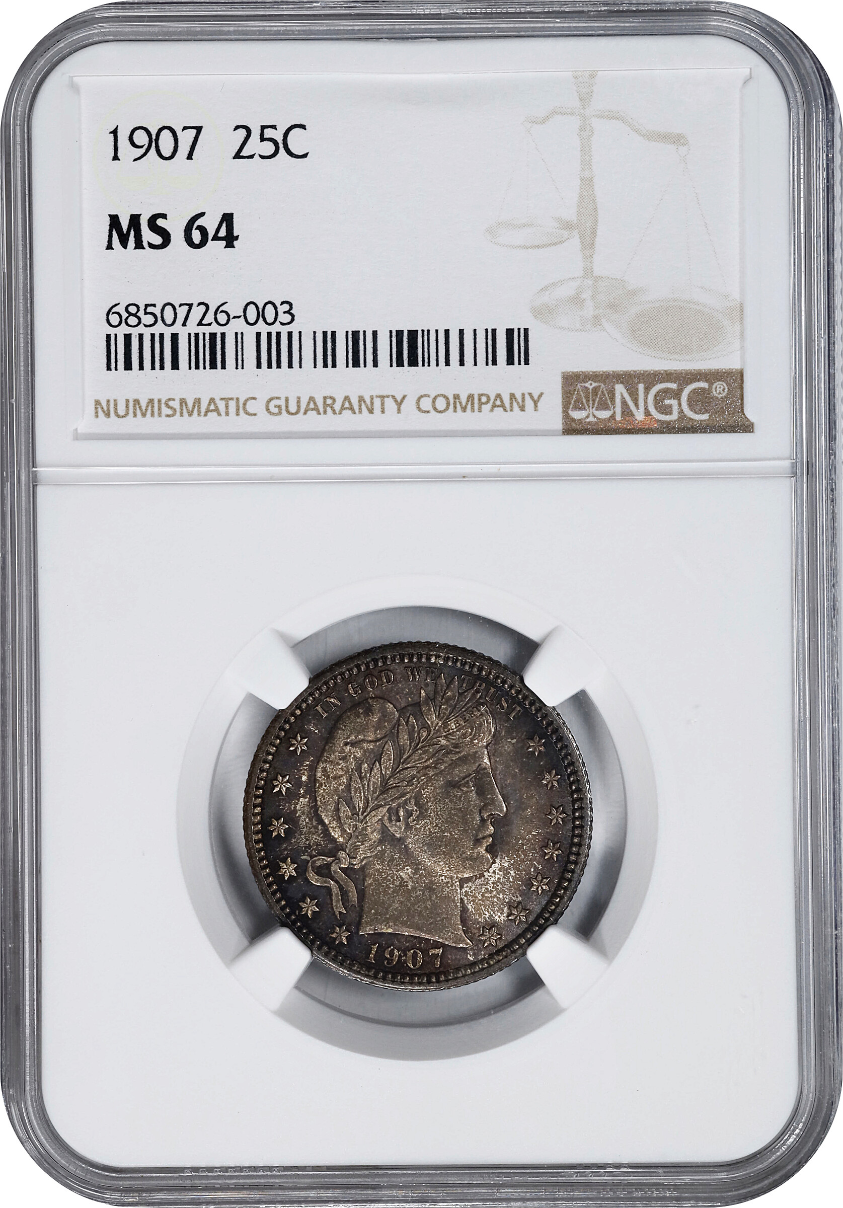 1907 25c MS64 thumbnail 3