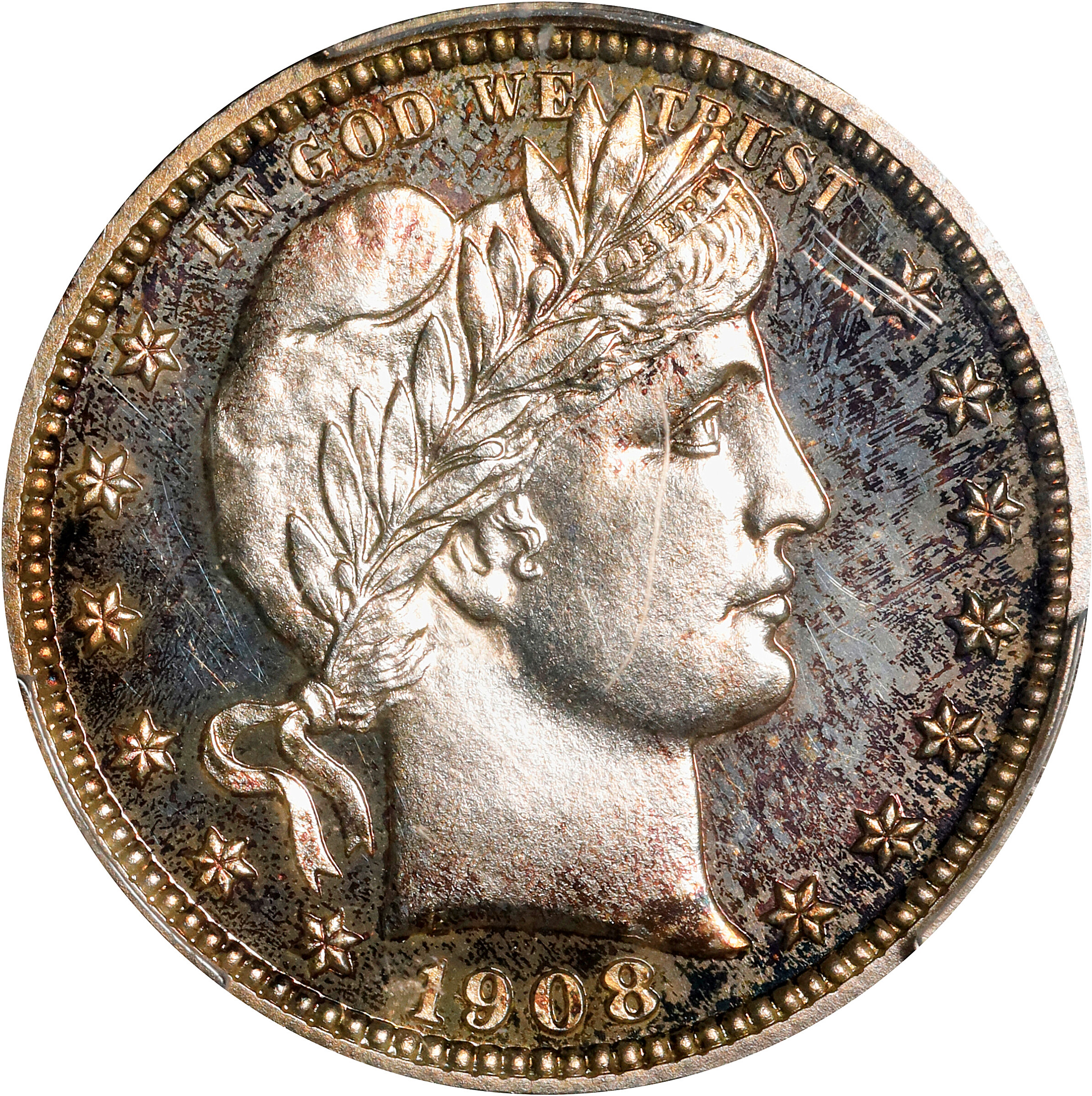 1908 Barber Quarter. Proof-65 (PCGS). CAC.