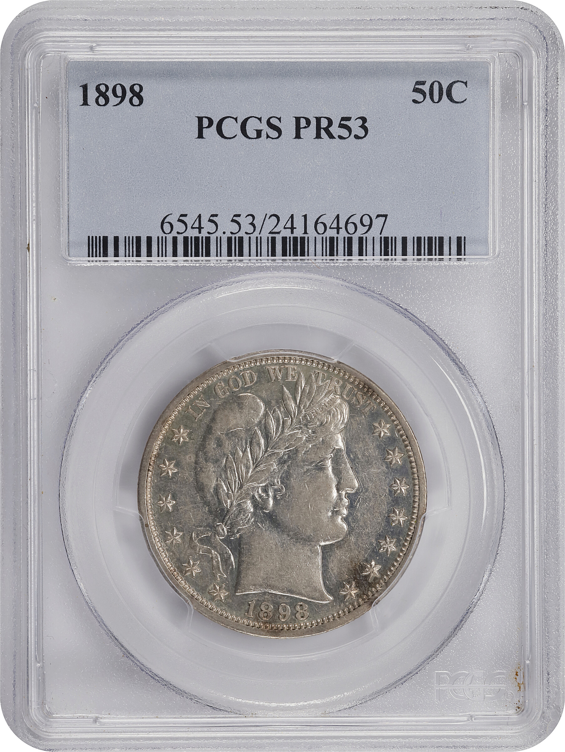 Barber Half Dollar 50c 1892-1915 [Type] AU53 thumbnail 3