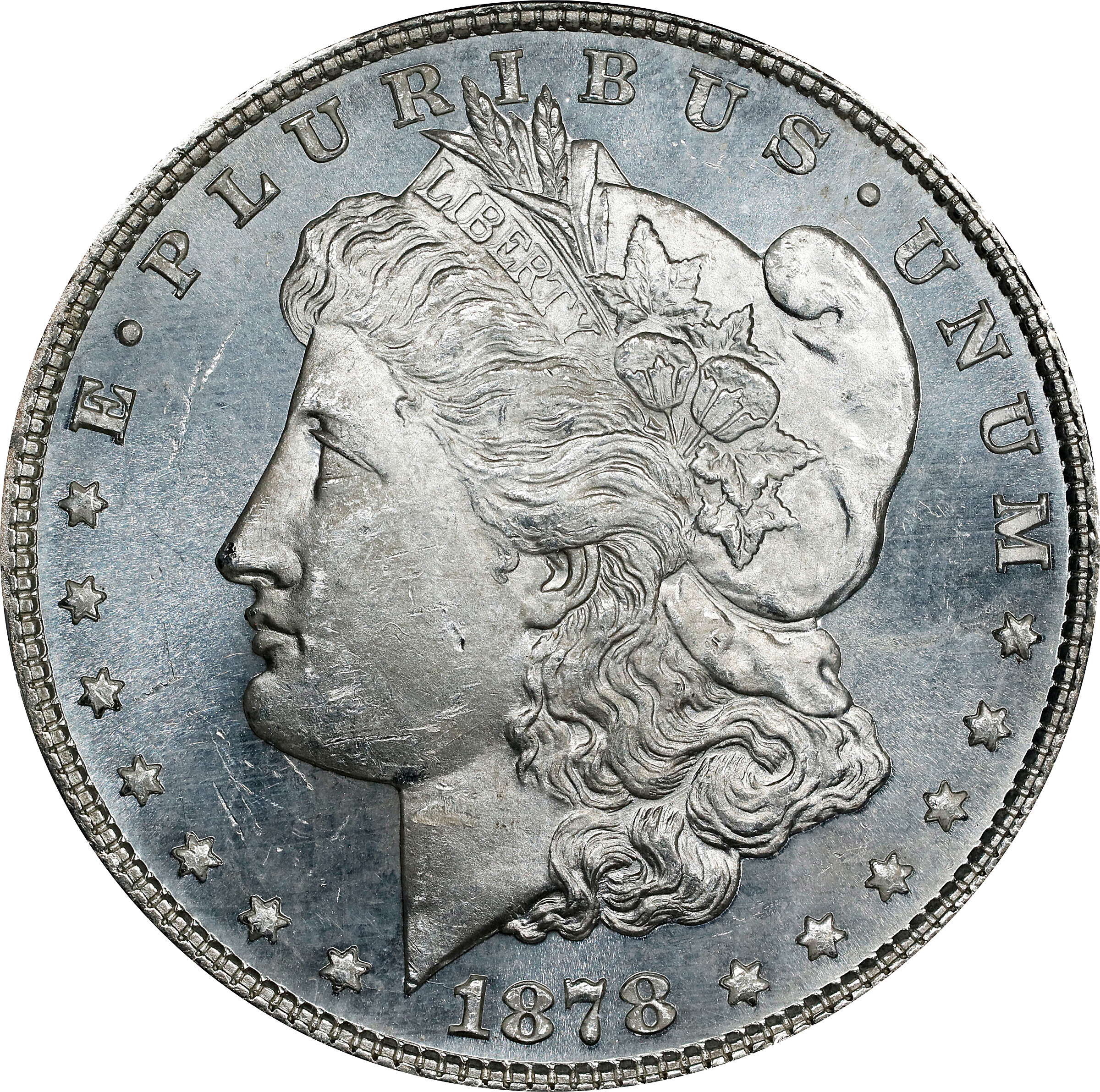 1878 Morgan Silver Dollar. 8 Tailfeathers. VAM-15. Top 100 Variety. Doubled LIBERTY. MS-63 (PCGS).