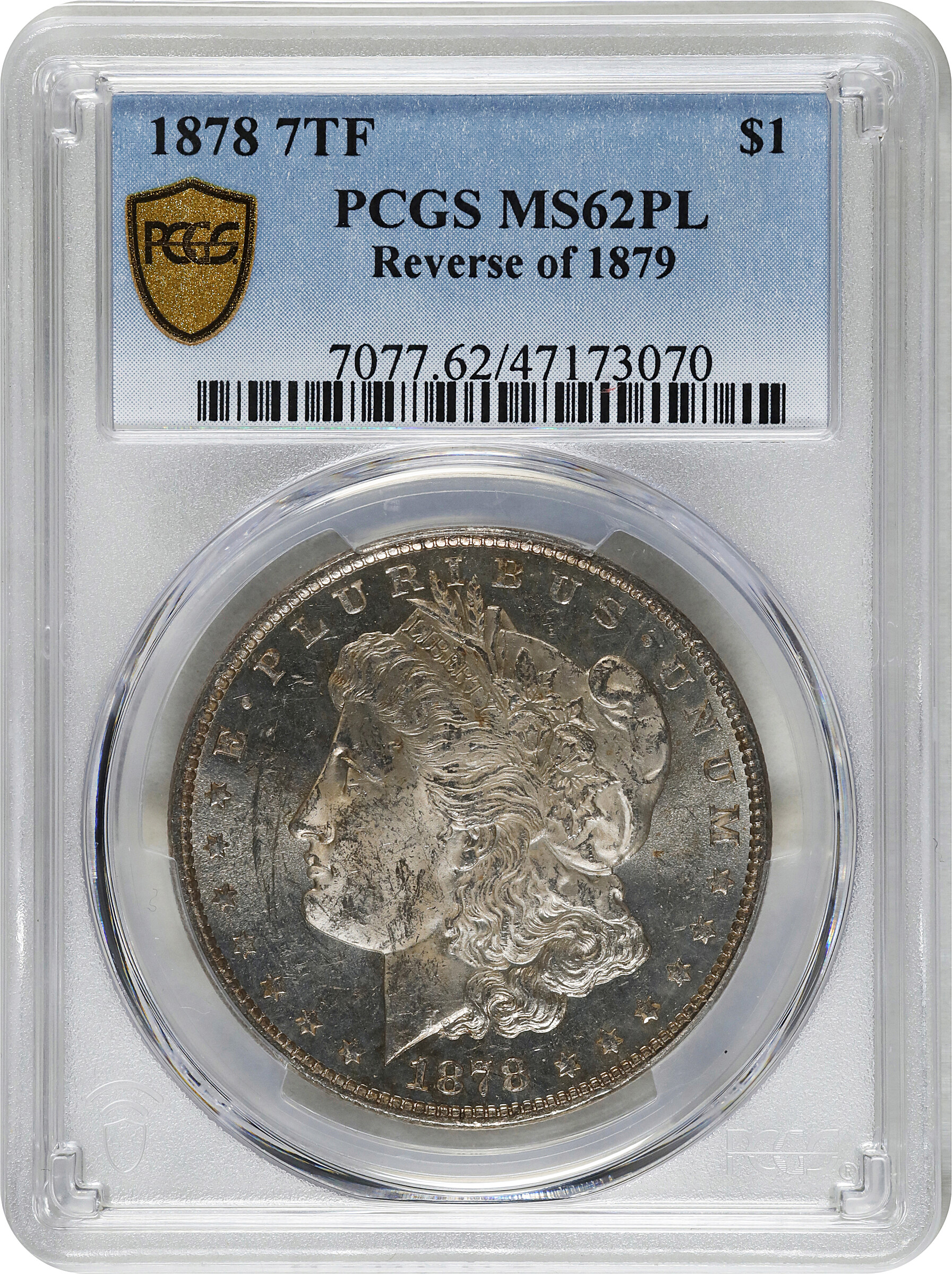 1878 7TF $1  Reverse of 1879 MS PL AU55 PL thumbnail 18