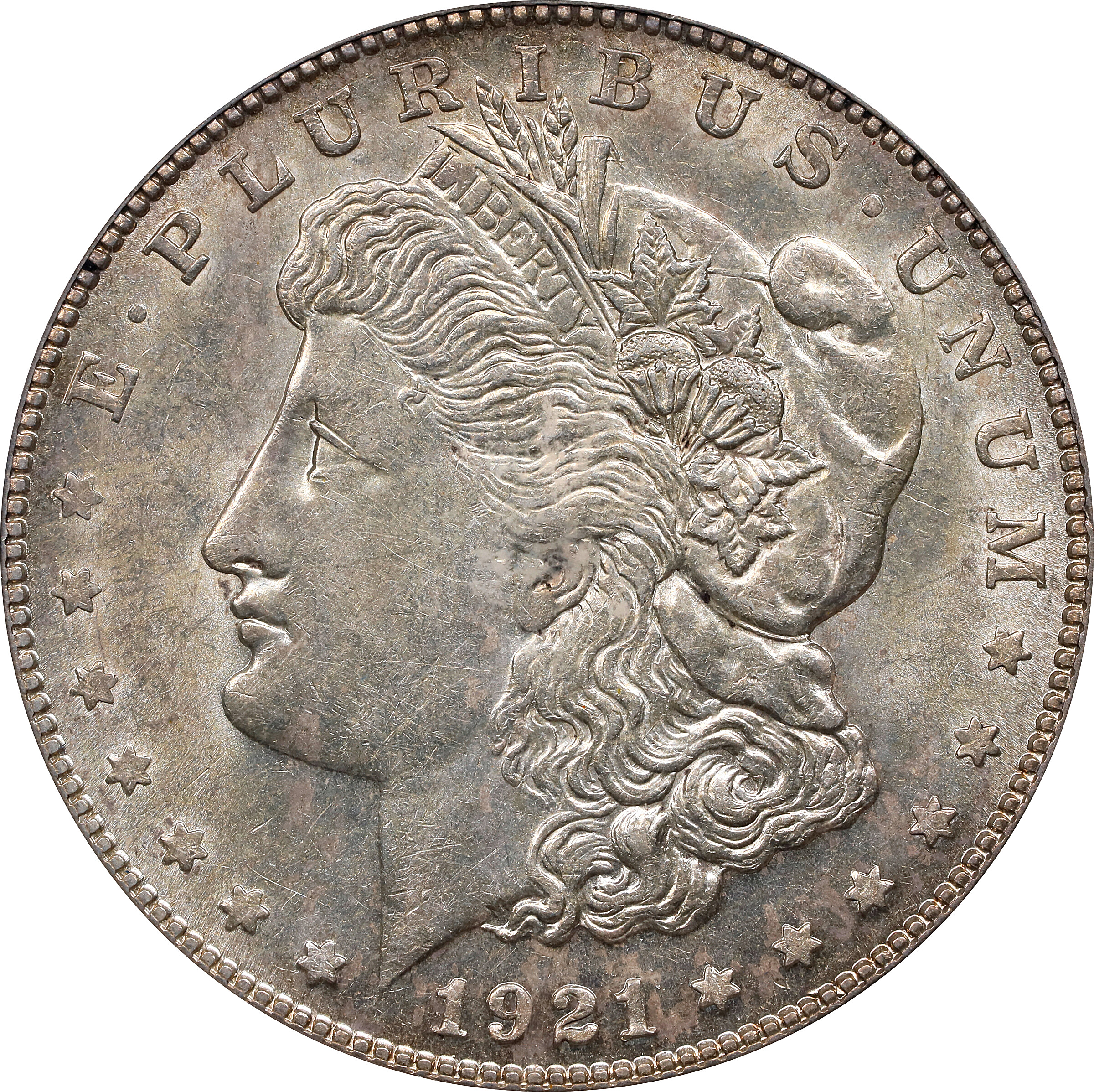 1921-S Morgan Silver Dollar. VAM-1B. Hit List 40. Thorn Head. AU-55 (PCGS).