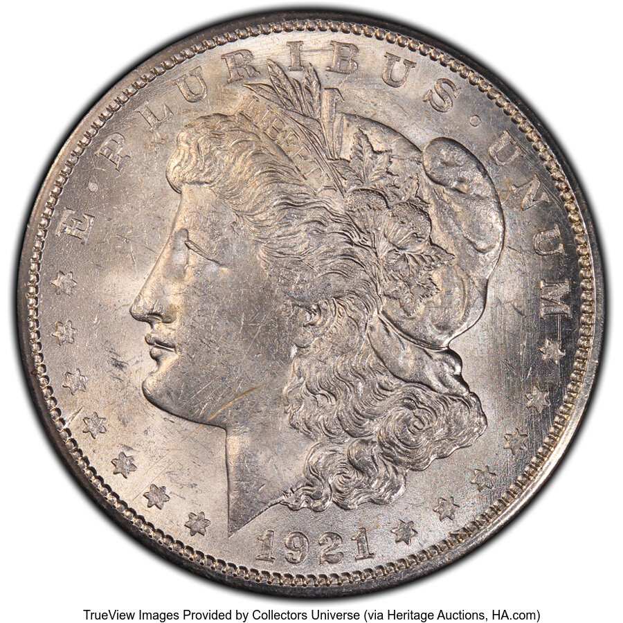 1921-S $1 Thorn Head, VAM-1B4B, MS62 PCGS. A Hit List 40 and WOW! Morgan VAM. PCGS Population: (3/2). NGC Census: (0/0). MS...