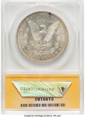 image for: 1887-S $1 Doubled Date, VAM-11, MS62 ANACS. A Hot 50 Variety. Mintage 1,771,000....
