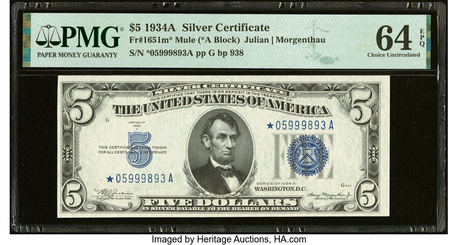 1934A $5  Star Replacement (Fr. 1651*) thumbnail 19