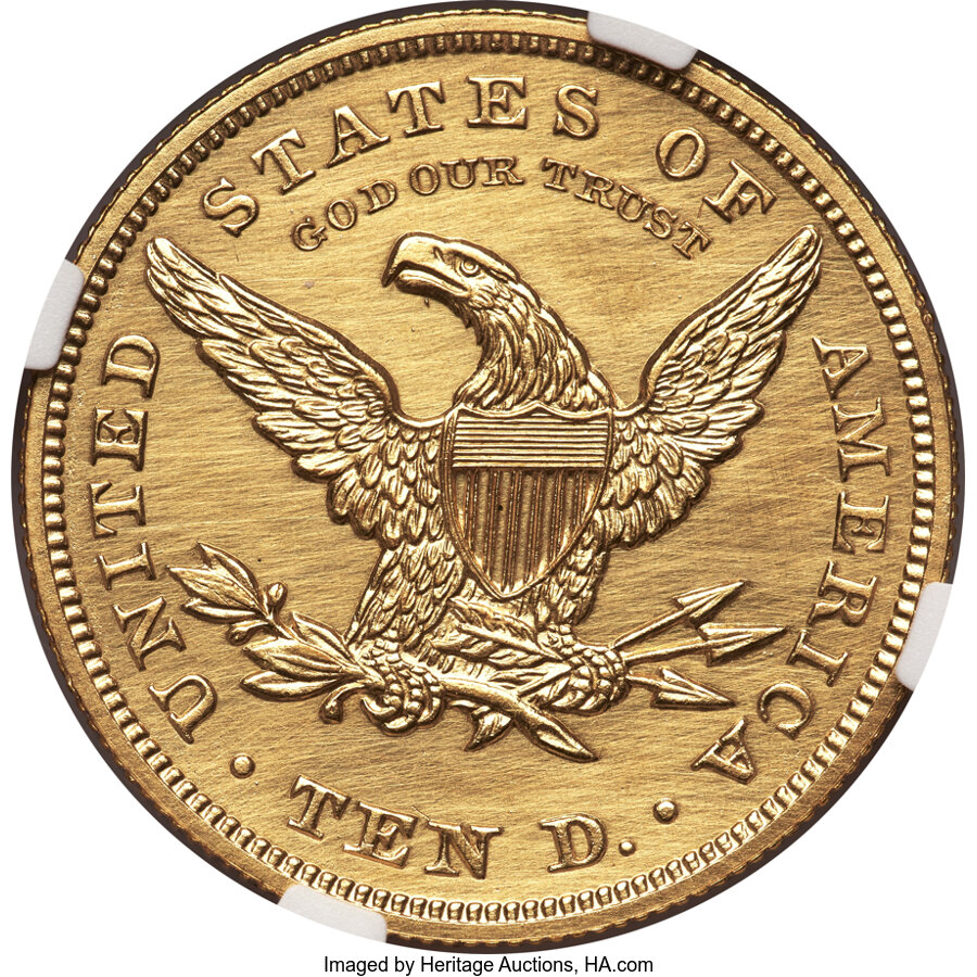 1862 P$10 Copper Gilt, J-298 PR thumbnail 5