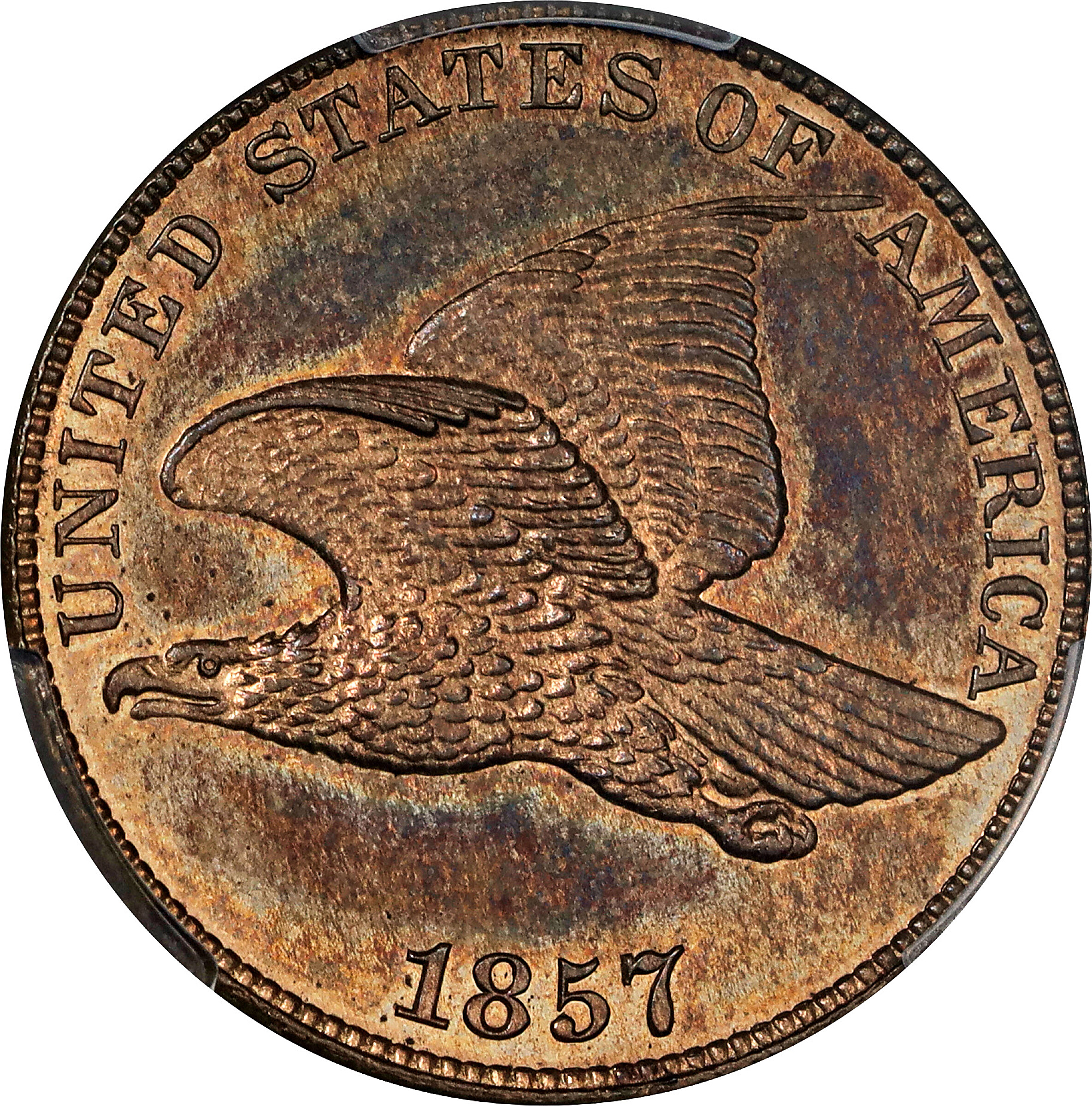 1857 Flying Eagle Cent. Snow-PR1. Proof-65 (PCGS). CAC.