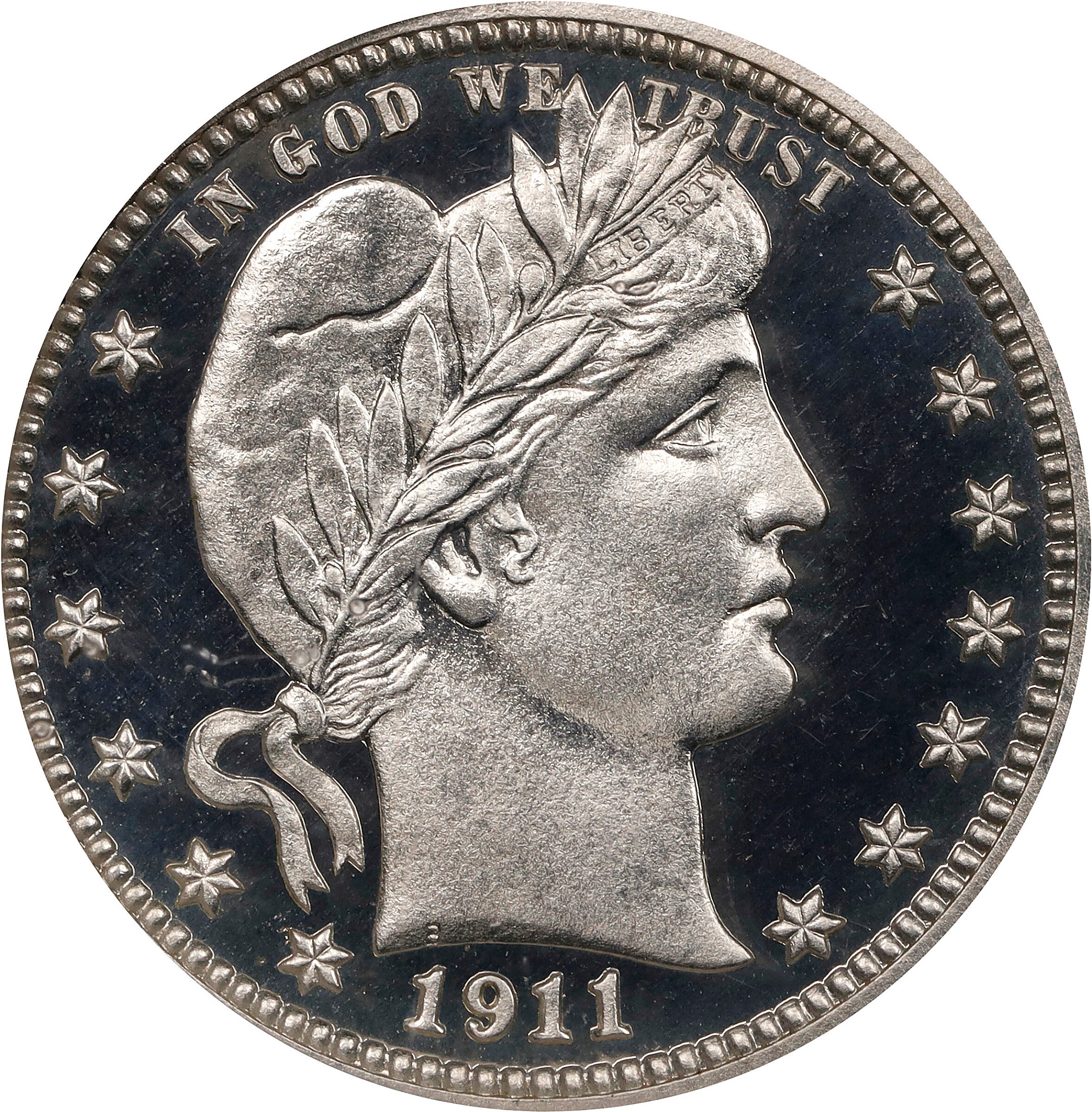 1911 Barber Quarter. Proof-69 Cameo (NGC).