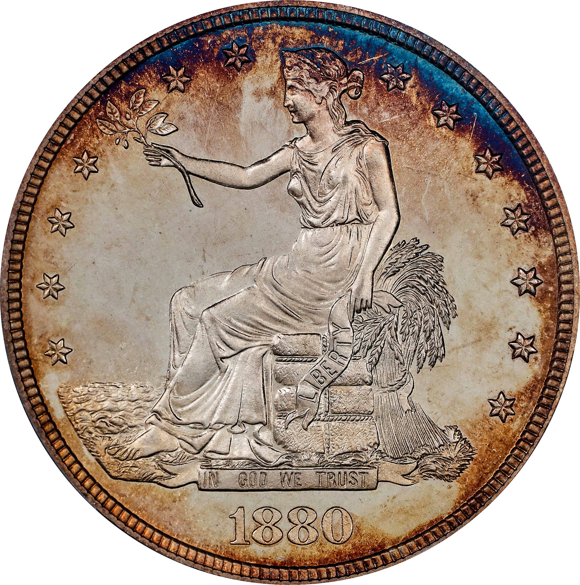 1880 Trade Dollar. Proof-68 Cameo (PCGS).