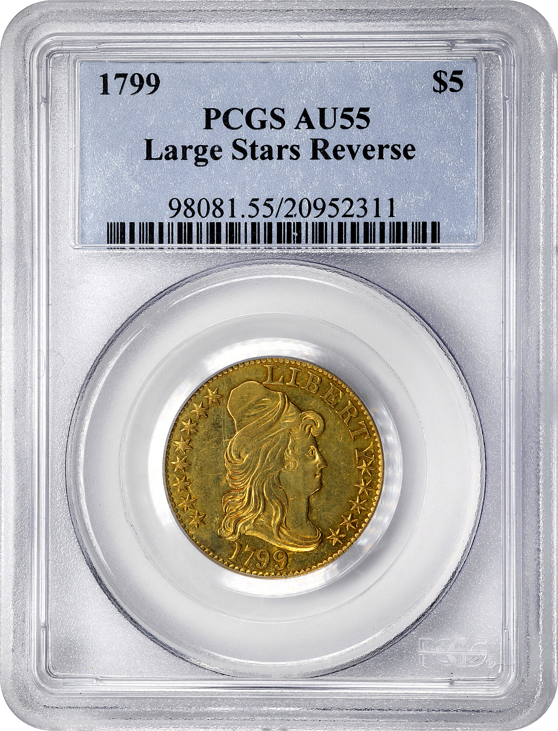 1799 $5  Large Stars Reverse XF45 CAC thumbnail 23