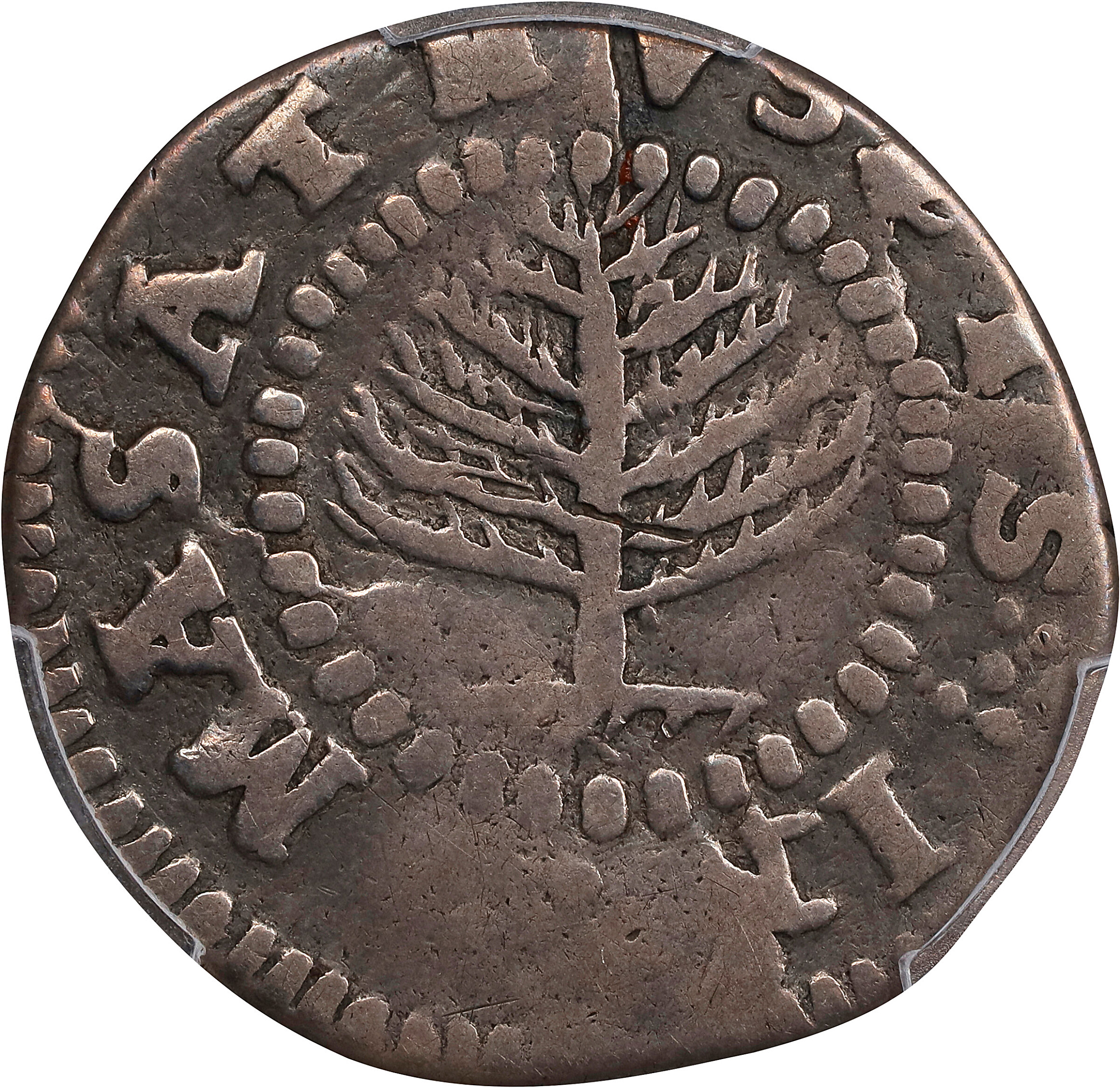 1652 Pine Tree Shilling. Small Planchet. Noe-20, Salmon 6-B, W-860. Rarity-6. Fine-15 (PCGS).