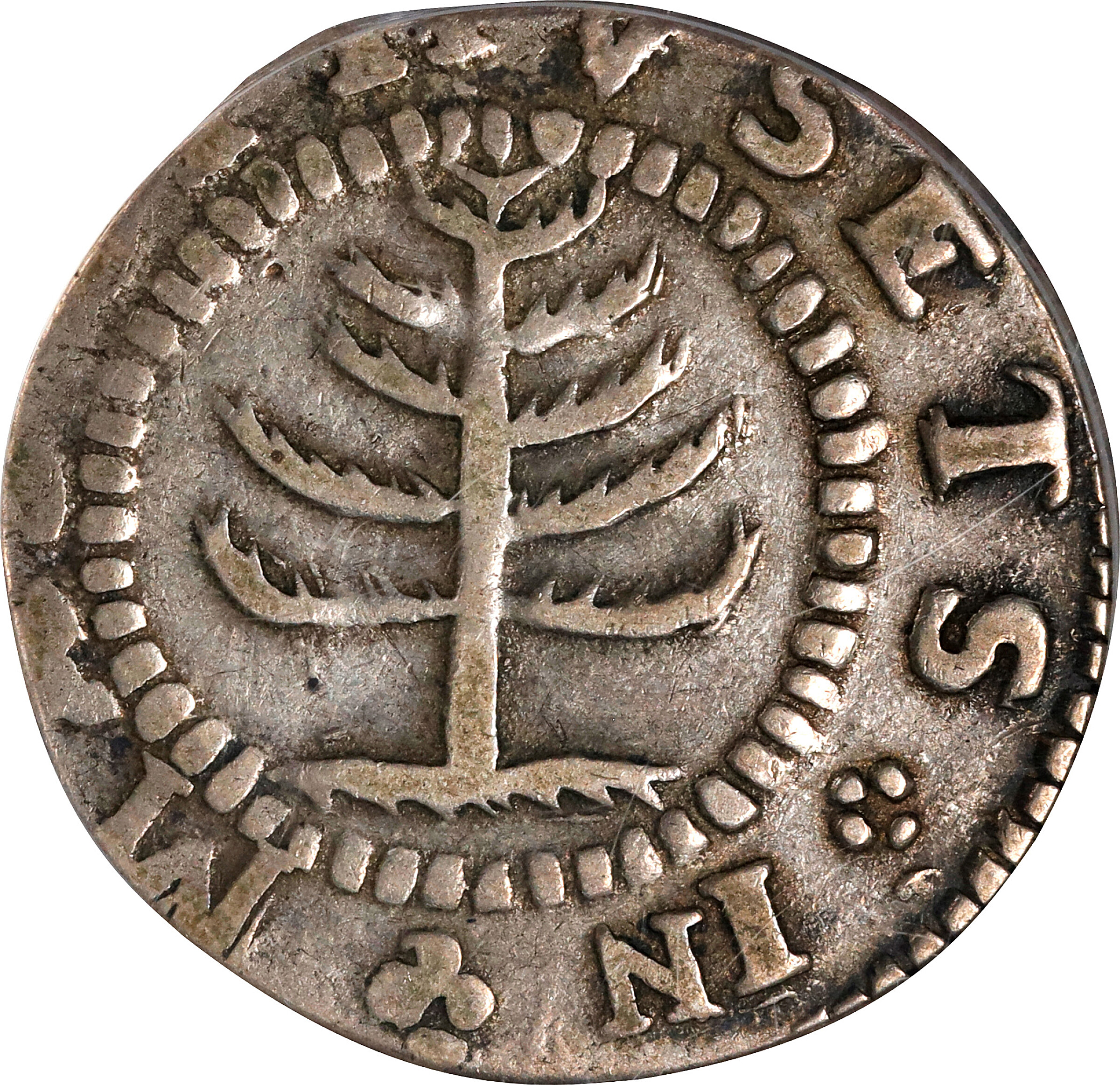 1652 Pine Tree Shilling. Small Planchet. Noe-29, Salmon 11-F, W-930. Rarity-3. EF-40 (PCGS).