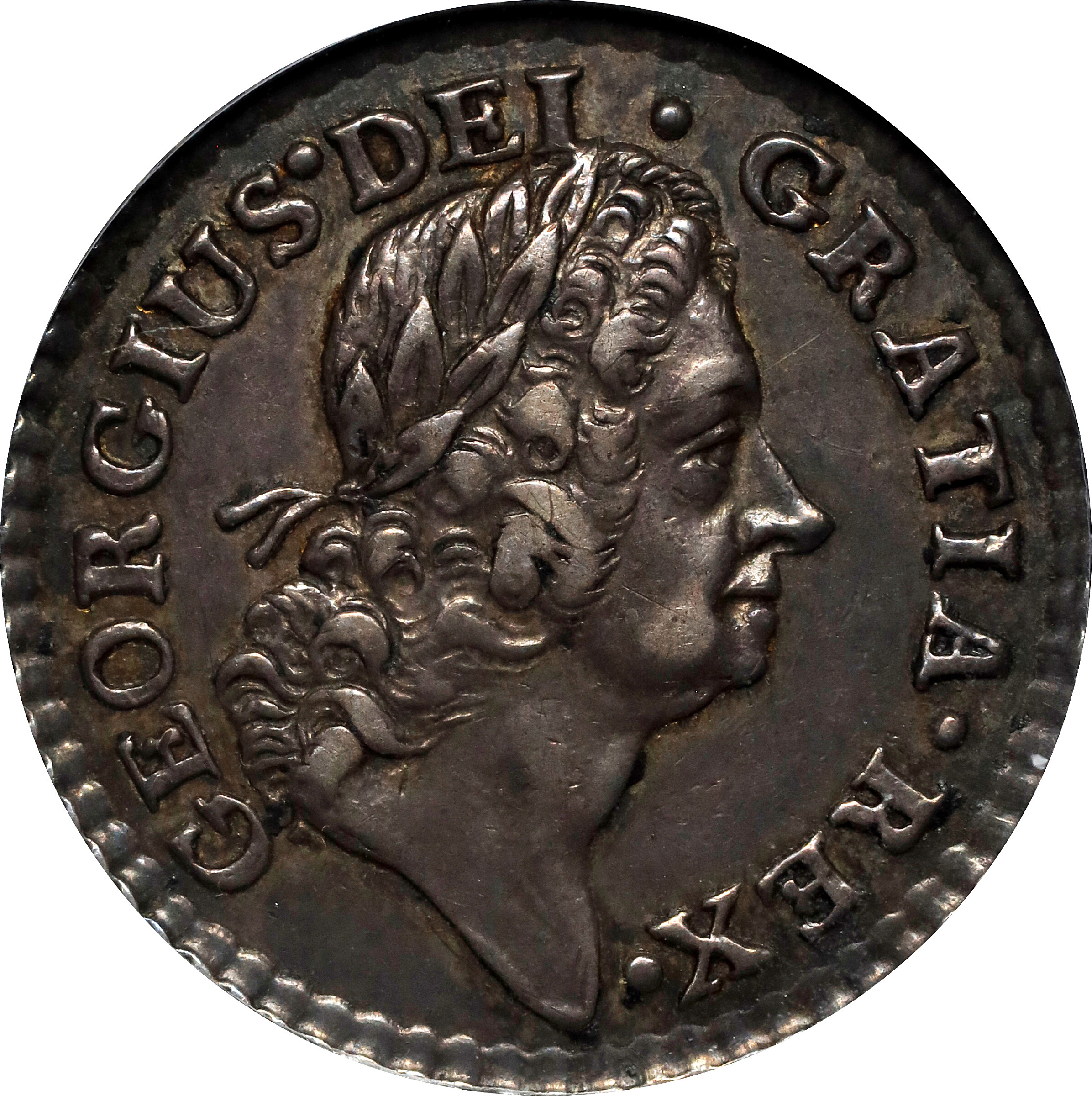 1723 Wood's Hibernia Farthing. Martin 3.3-Bc.3, W-12500. Rarity-5. Silver. AU-50 (PCGS).