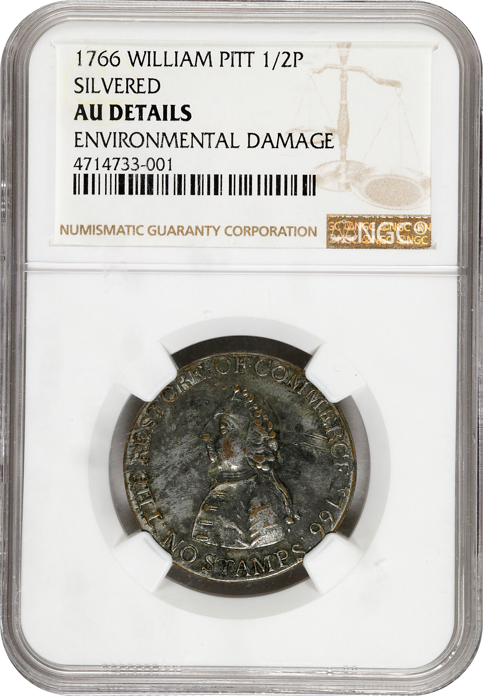 1766 1/2 P Pitt, Silvered F12 thumbnail 12
