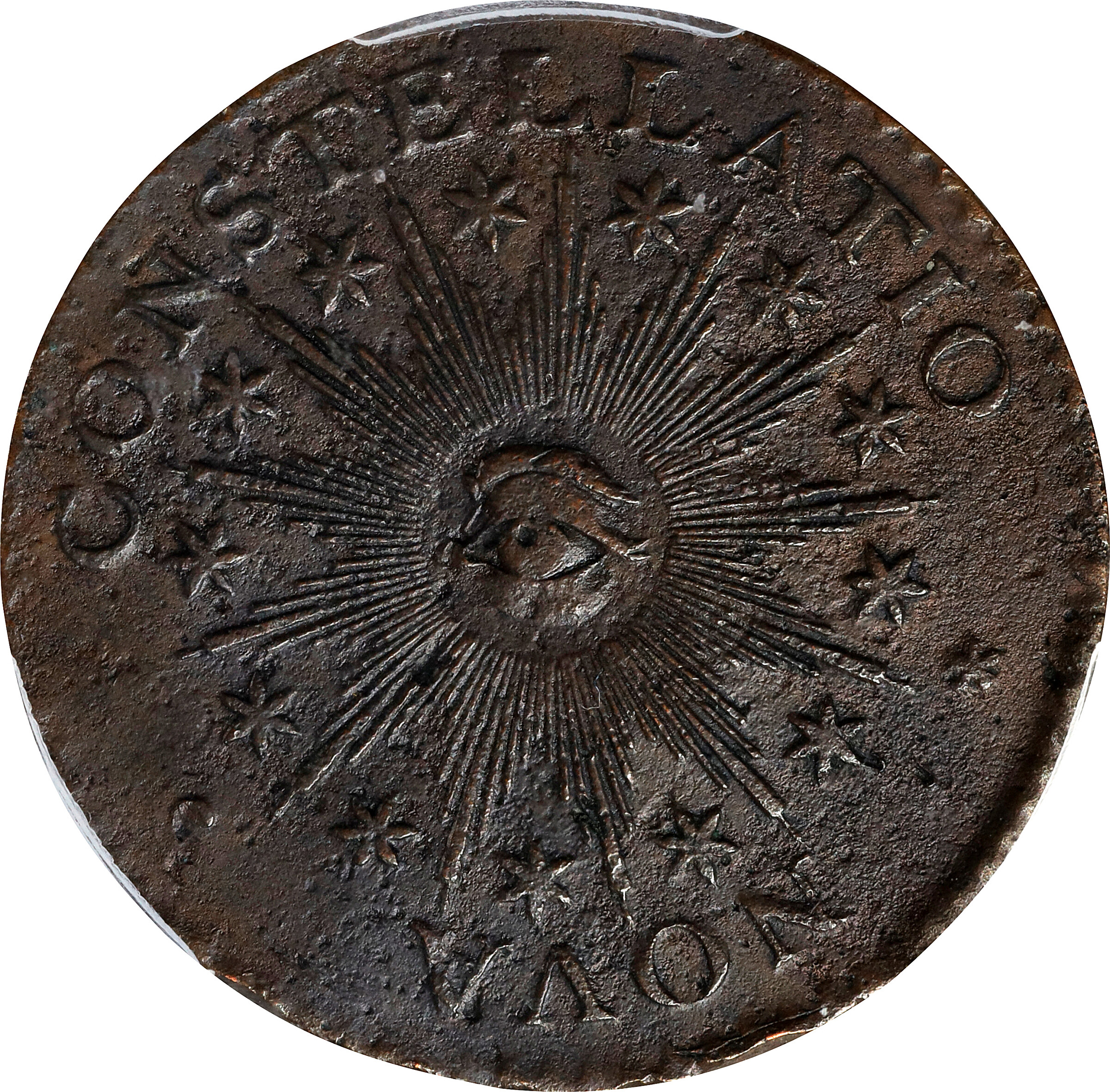 1785 Copper CONSTELLATIO, Pointed Rays, Extra Star MS BN XF40 BN thumbnail 6
