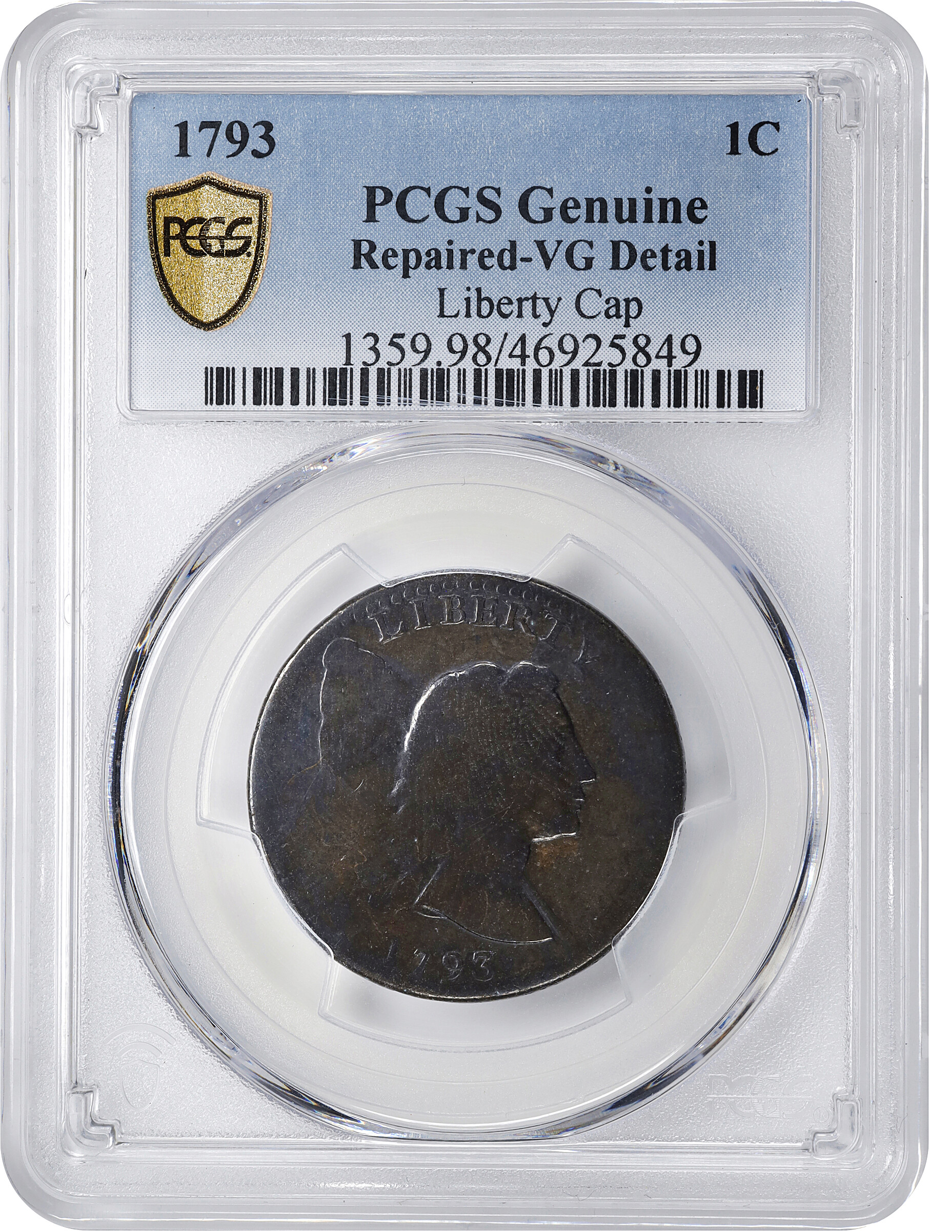 1793 1c Liberty Cap MS BN MS62 BN CAC thumbnail 24
