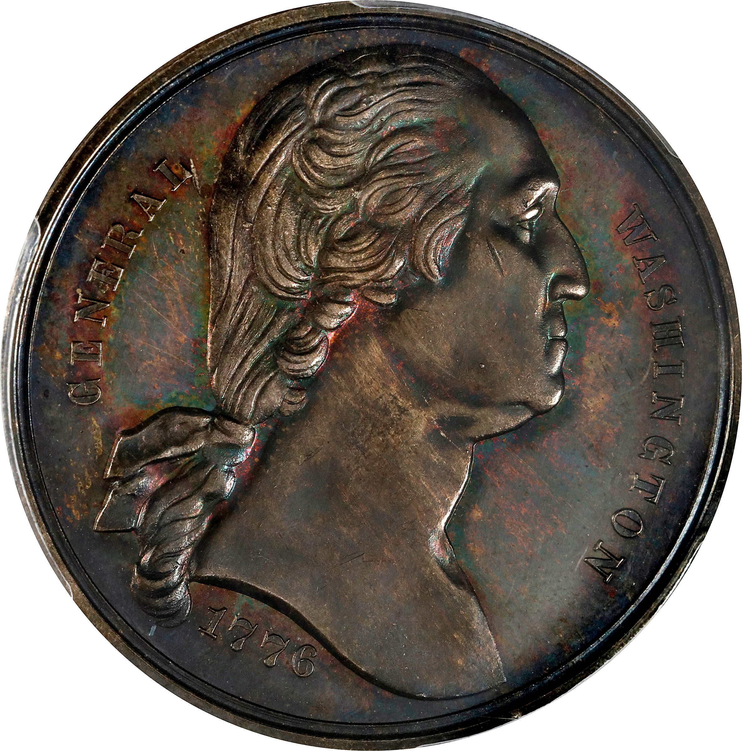 1876 Centennial Series Medal. Free and United States. Musante GW-918, Baker-405, HK-52, SH 2-14 S. Silver. MS-64 (PCGS).