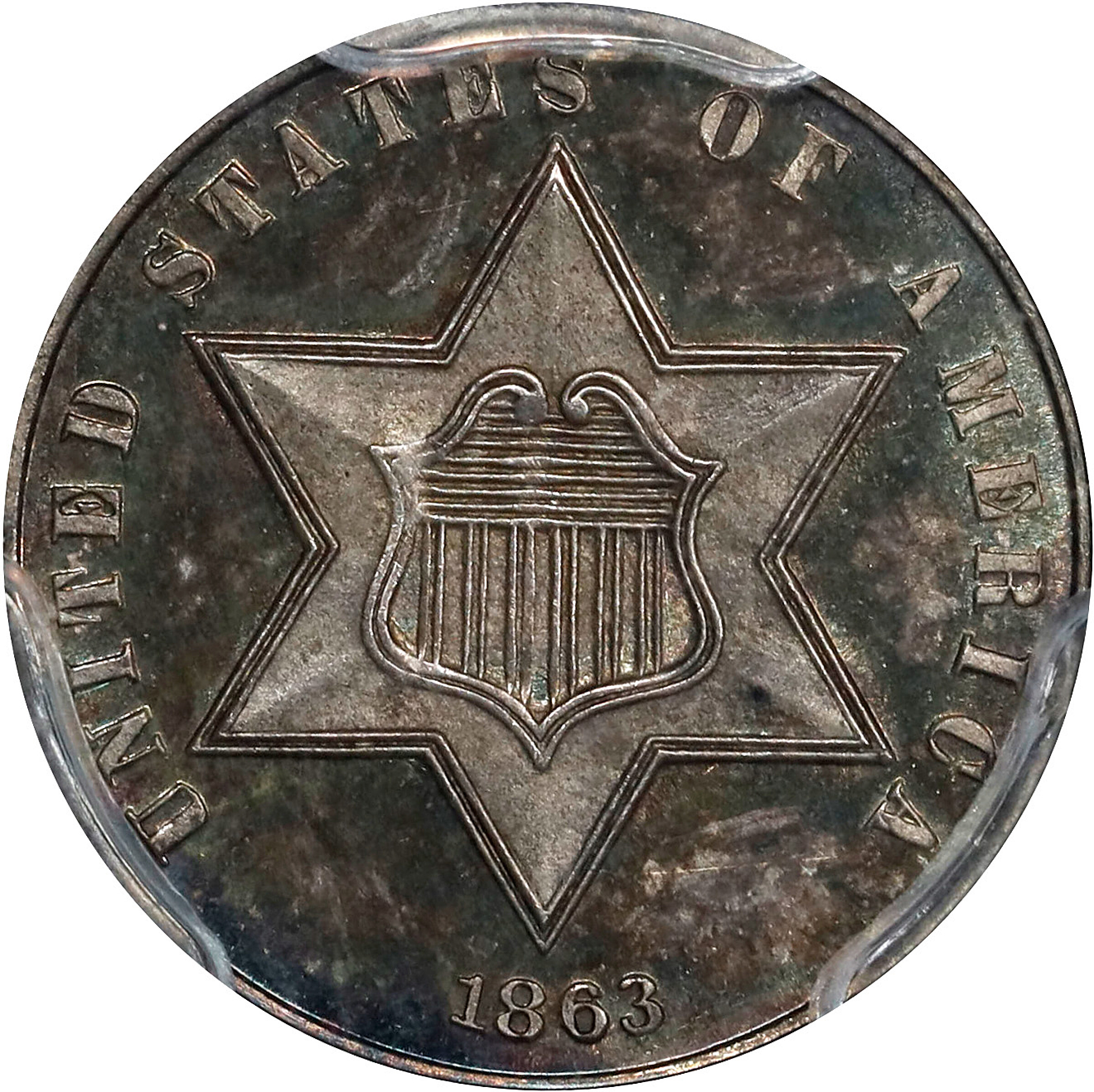1863 Silver Three-Cent Piece. MS-66 (PCGS). CAC.
