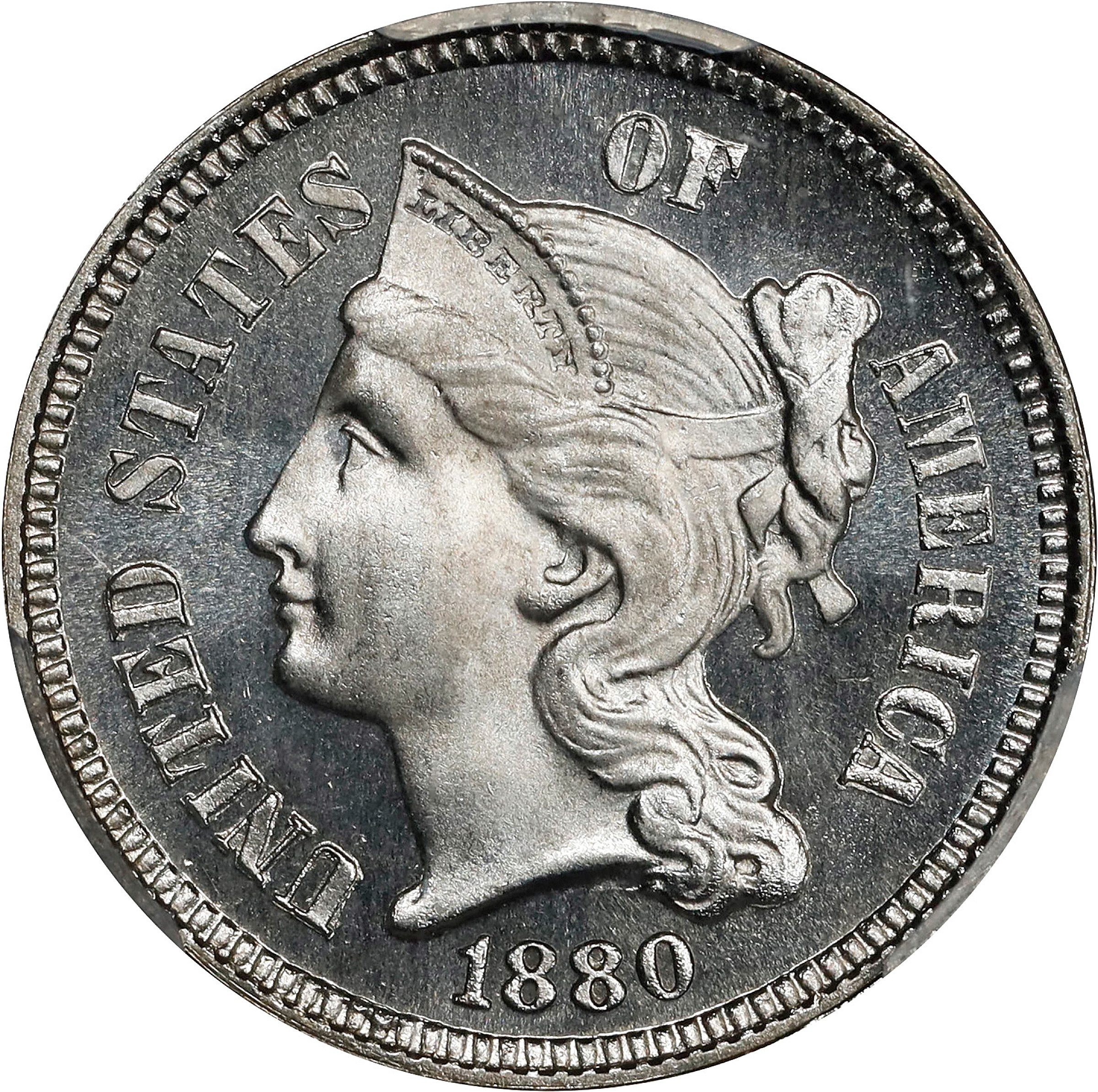 1880 Nickel Three-Cent Piece. Proof-67+ Cameo (PCGS). CAC.