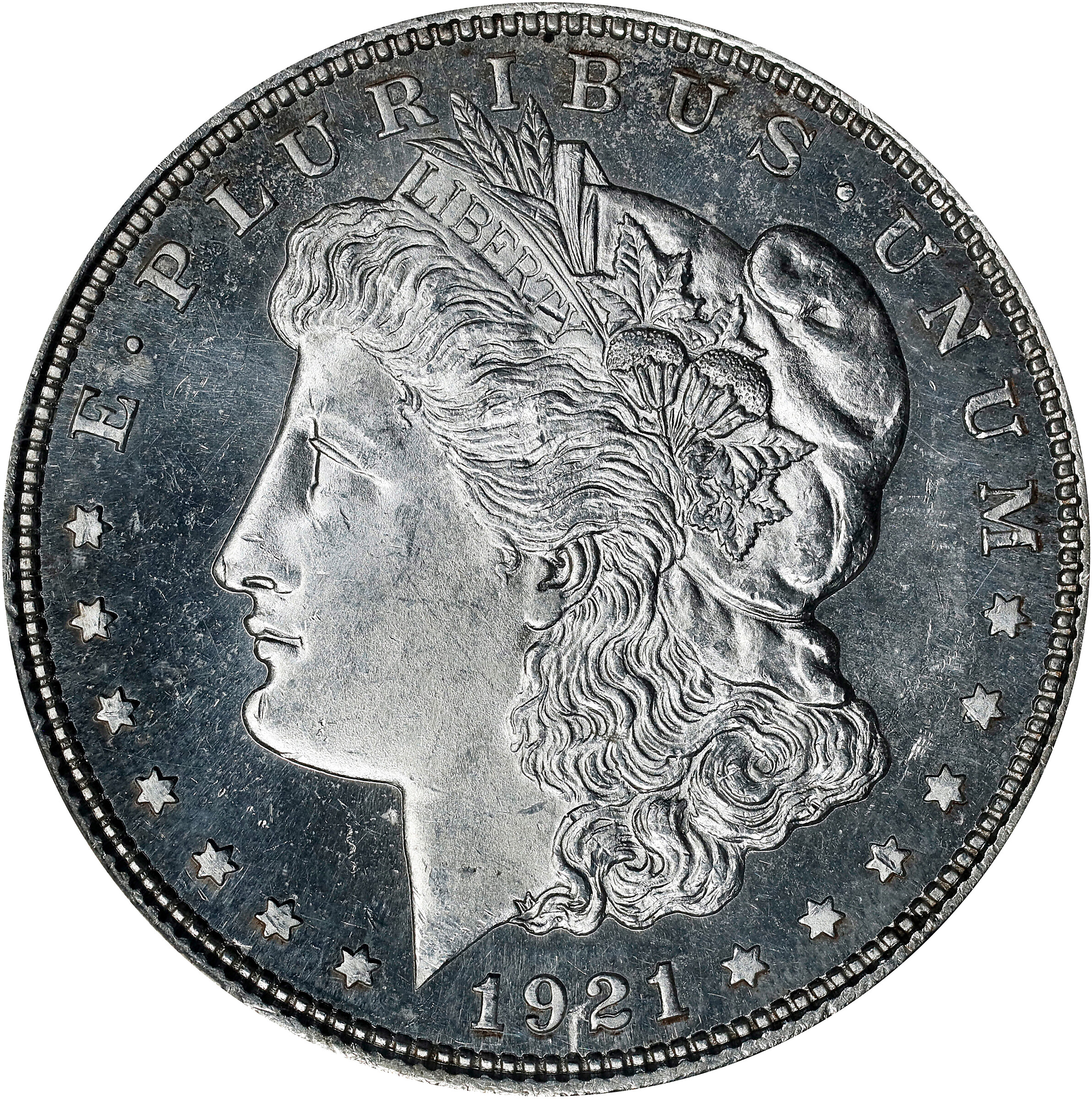 1921 Morgan Silver Dollar. MS-65+ PL (PCGS).