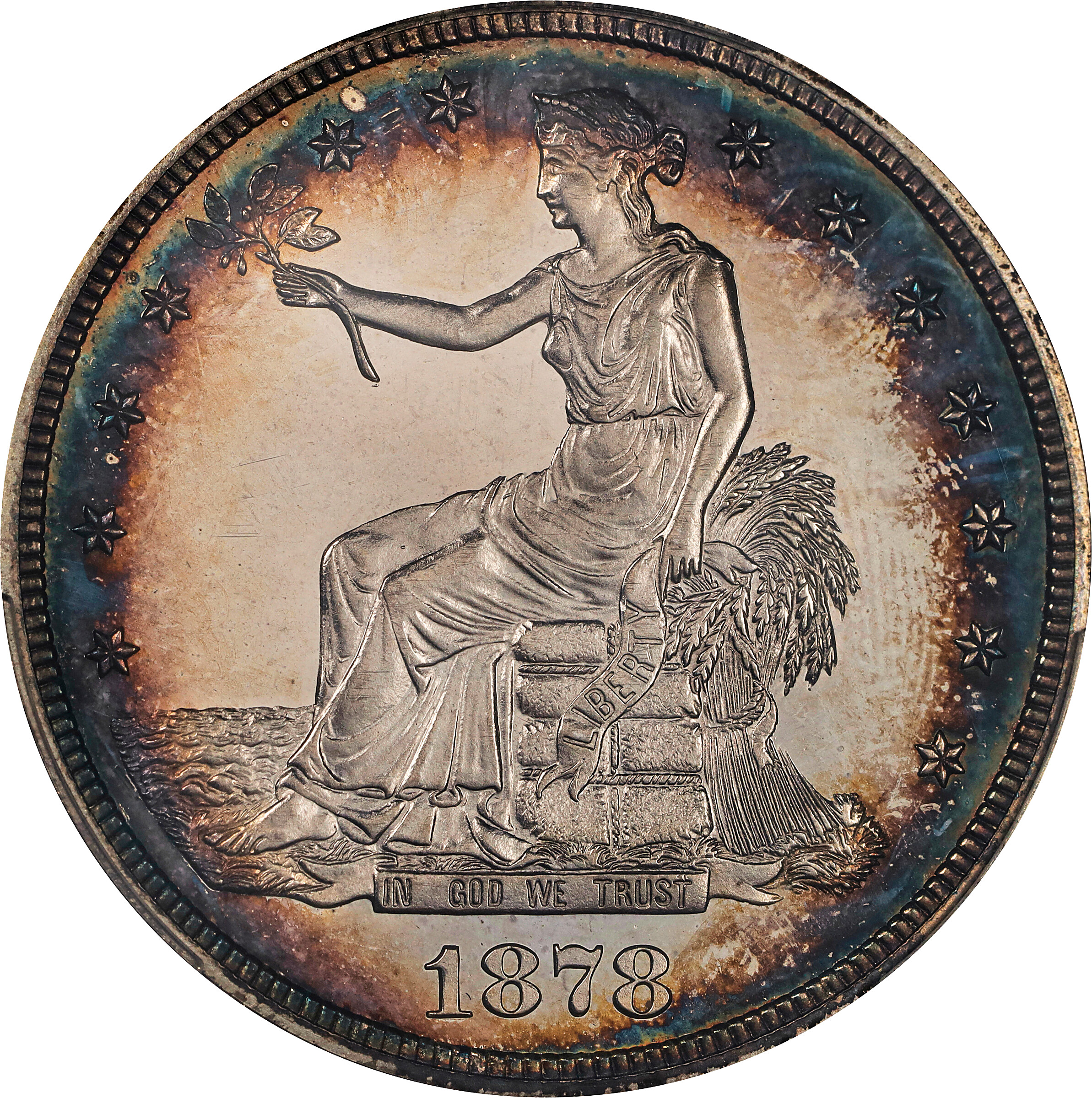1878 Trade Dollar. Proof-64 Cameo (PCGS).