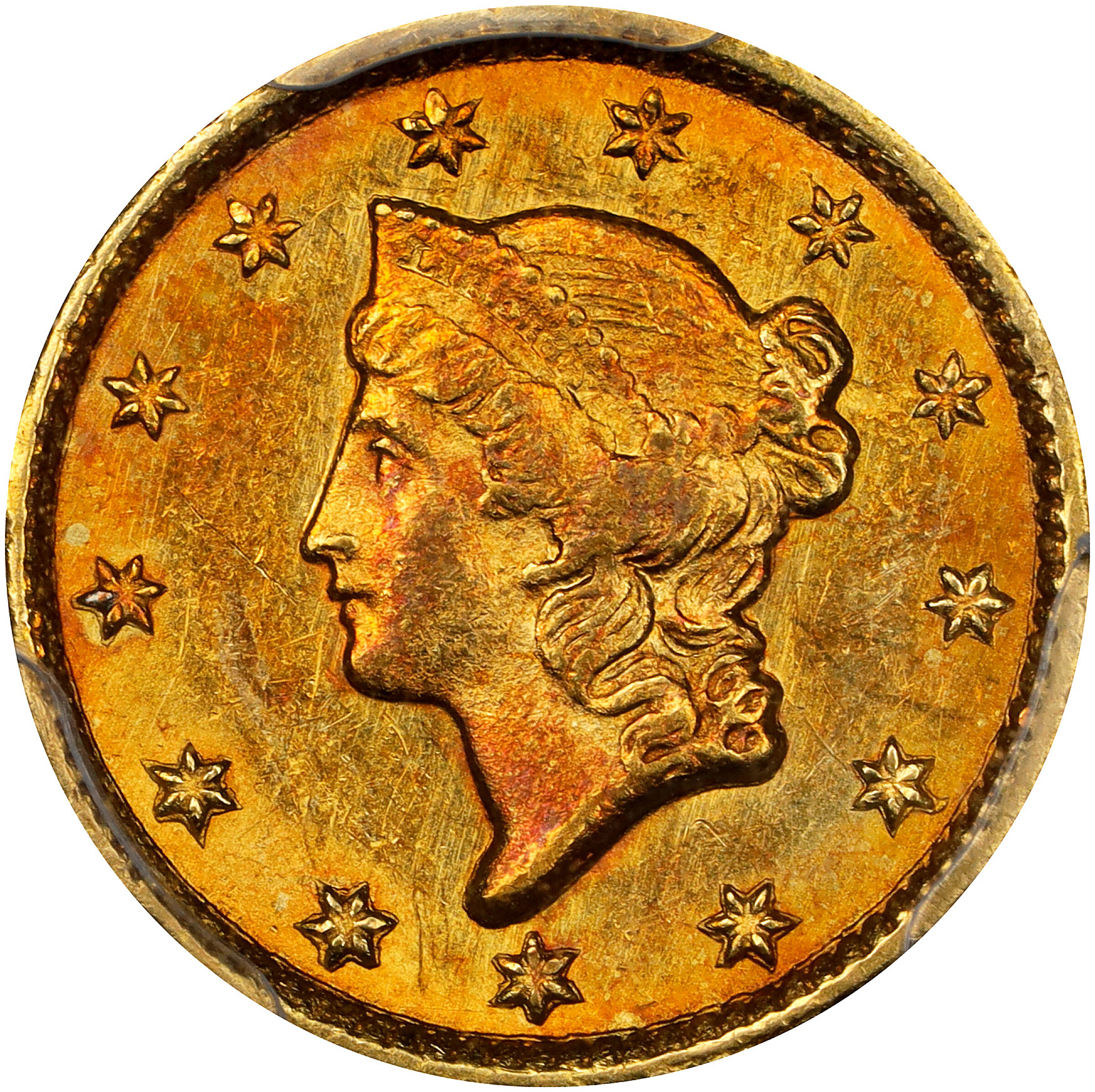 1853-C Gold Dollar. Winter-1. MS-62 (PCGS).
