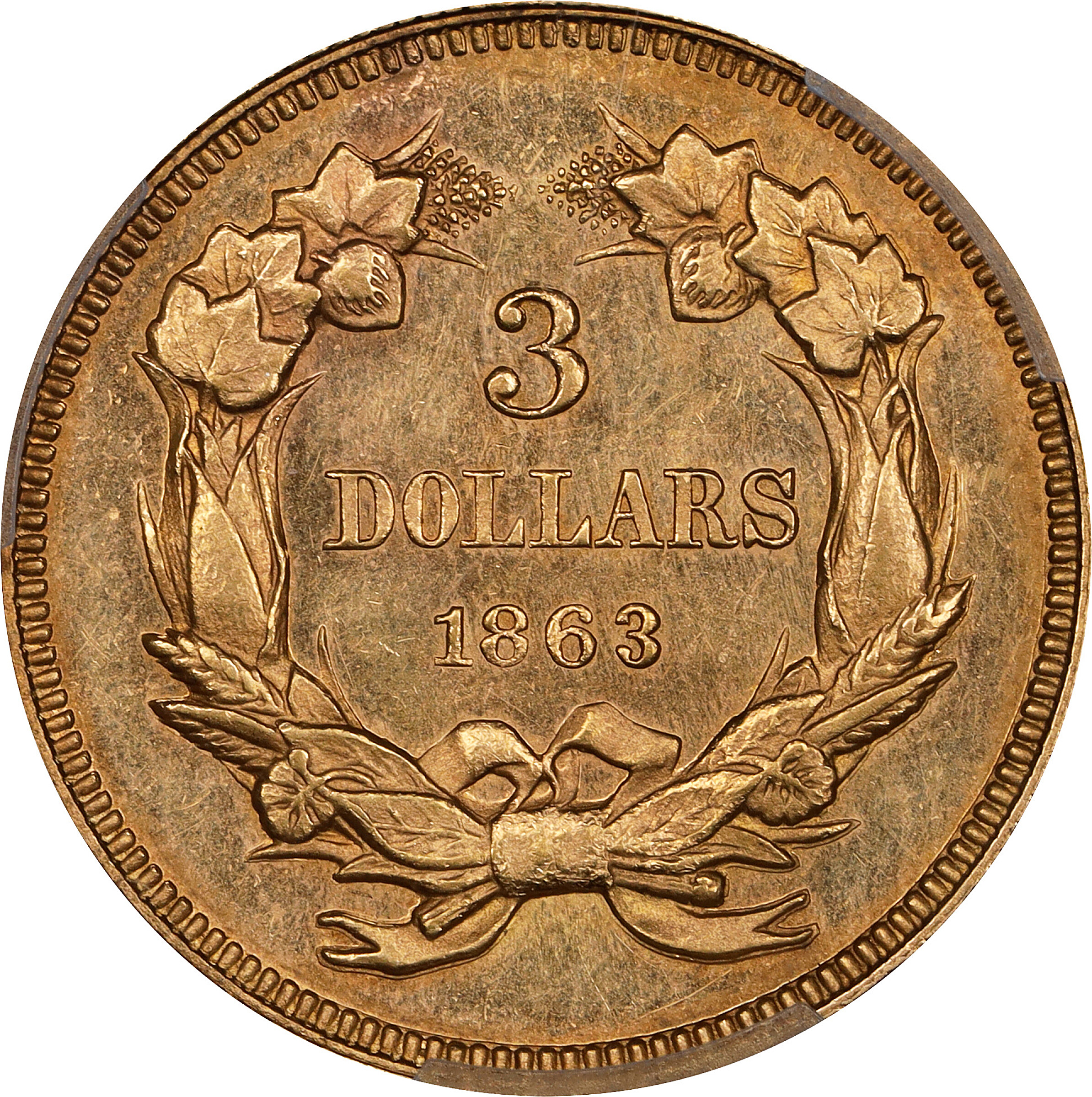 1863 $3 VF25 CAC thumbnail 20