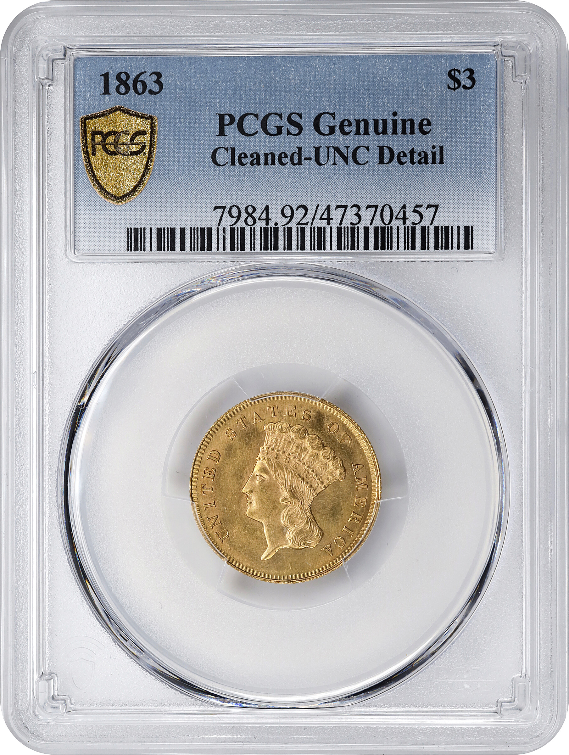 1863 $3 VF25 CAC thumbnail 21