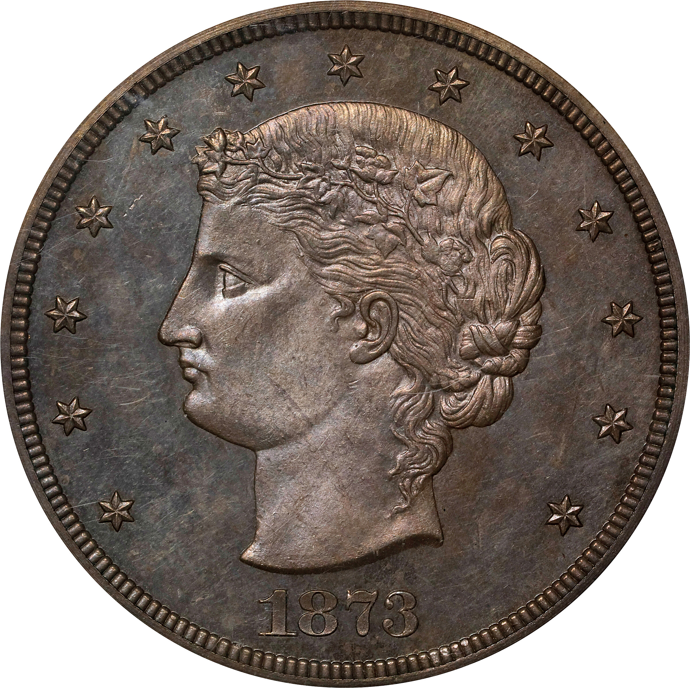 1873 Pattern Trade Dollar. Judd-1281, Pollock-1423. Rarity-4. Silver. Reeded Edge. Proof-63 (PCGS).
