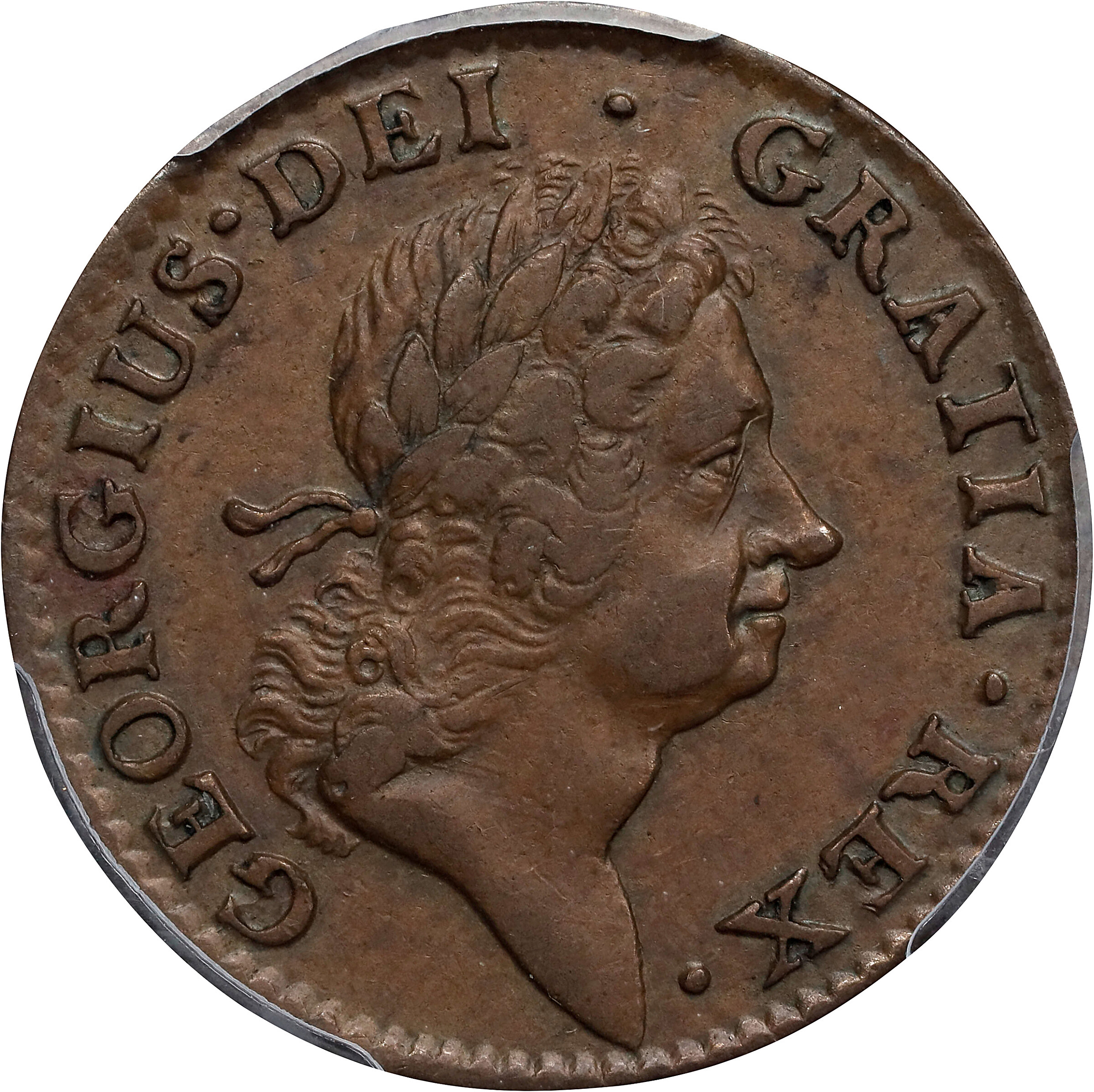 1724 Wood's Hibernia Halfpenny. Martin 4.67-K.3, W-13690. Rarity-2. AU-55 (PCGS). CAC.