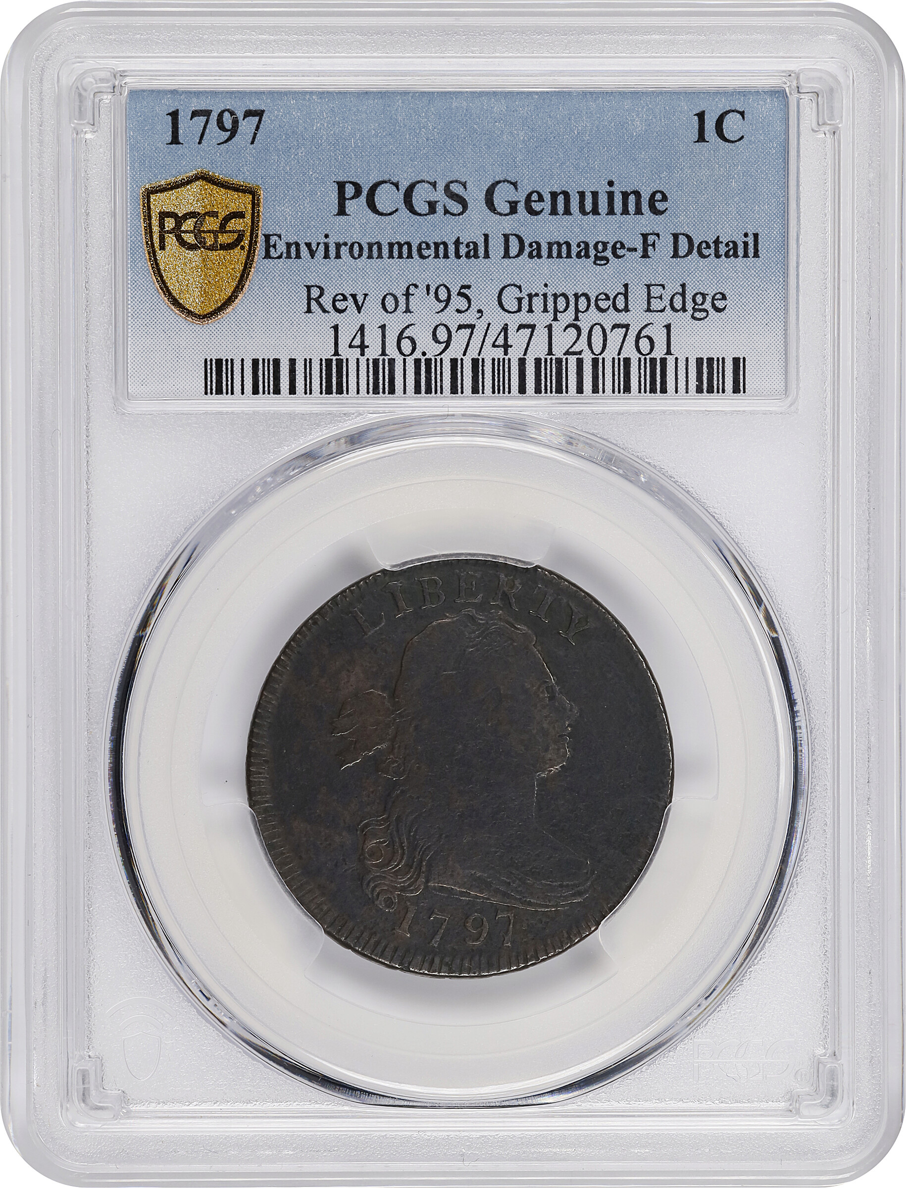 1797 1c Reverse of 1795, Gripped Edge MS BN VG10 BN CAC thumbnail 22