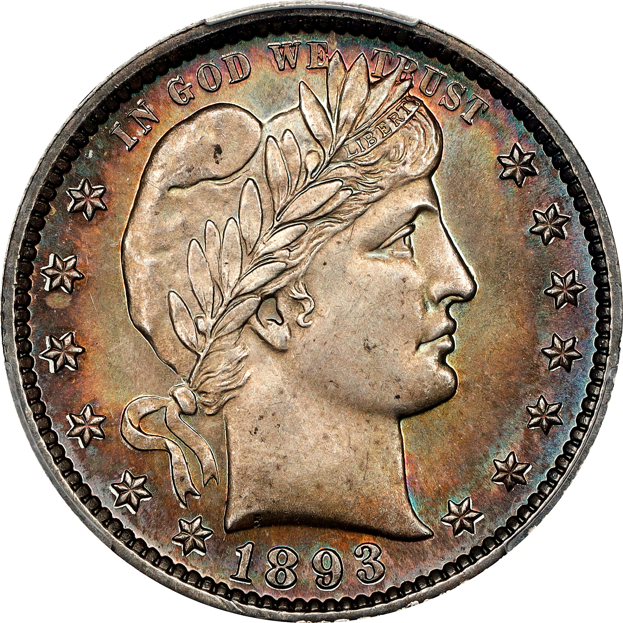 1893 Barber Quarter. Unc Details--Cleaned (PCGS).