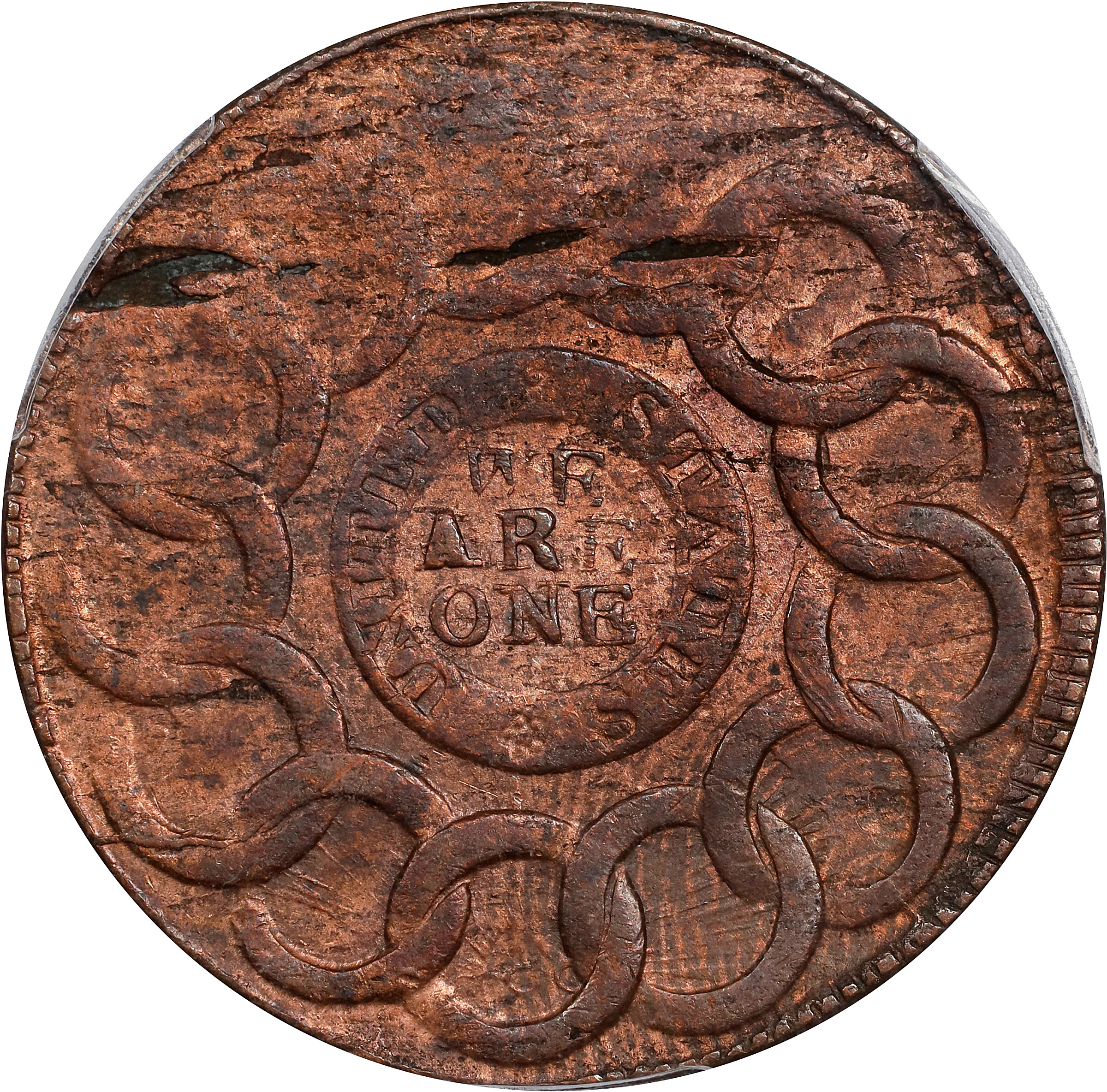 1787 Fugio 1c 4 Cinquefoils, UNITED STATES, Newman 8-B MS BN G6 BN thumbnail 2