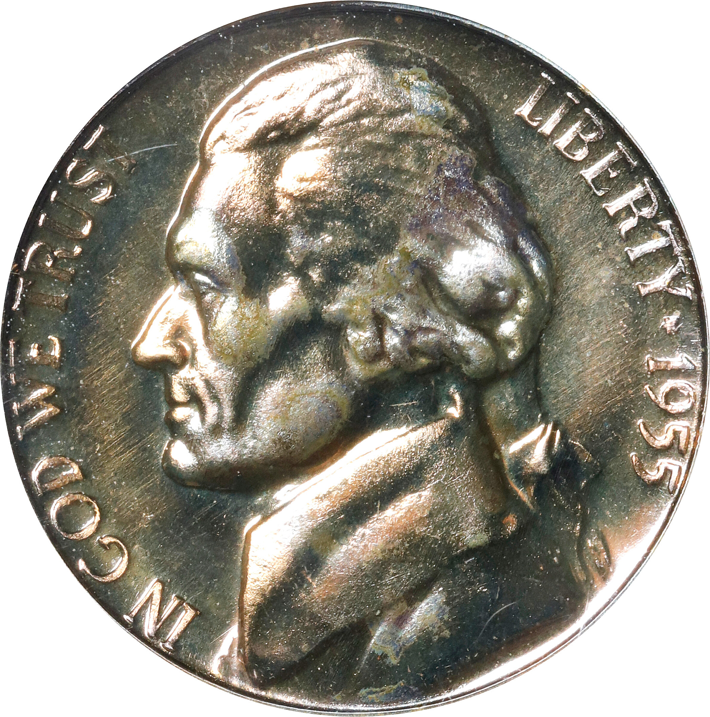 1955 Jefferson Nickel. Proof-65 (ANACS). ANA OH.