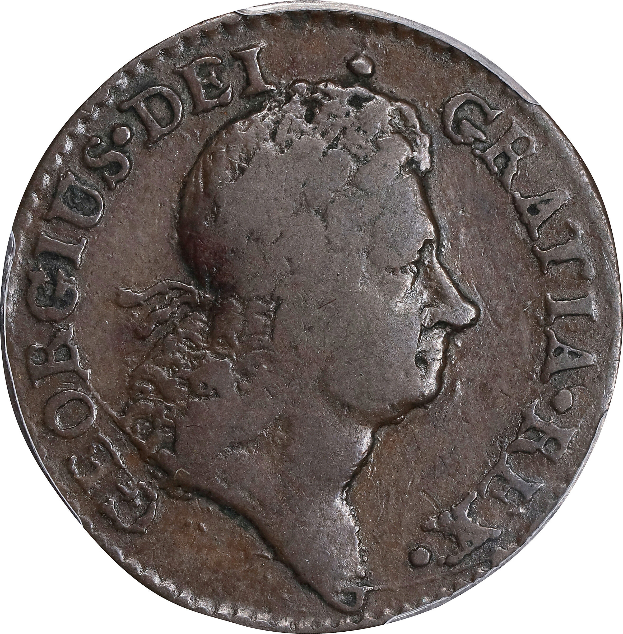 1723 Wood's Hibernia Halfpenny. Martin 4.34-Gb.3, W-13120. Rarity-2. Fine-15 (PCGS).