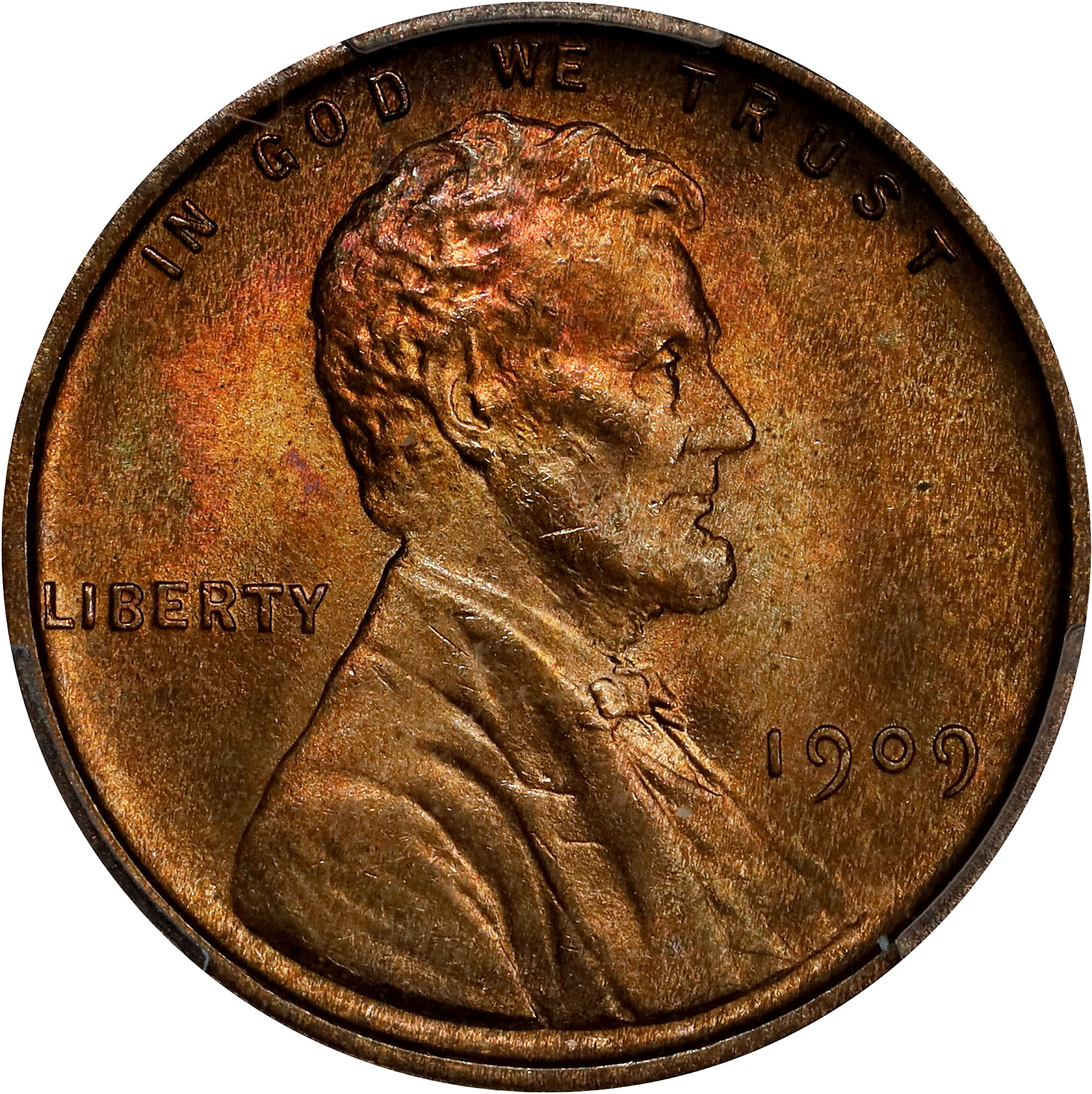 1909 Lincoln Cent. MS-66 RB (PCGS).