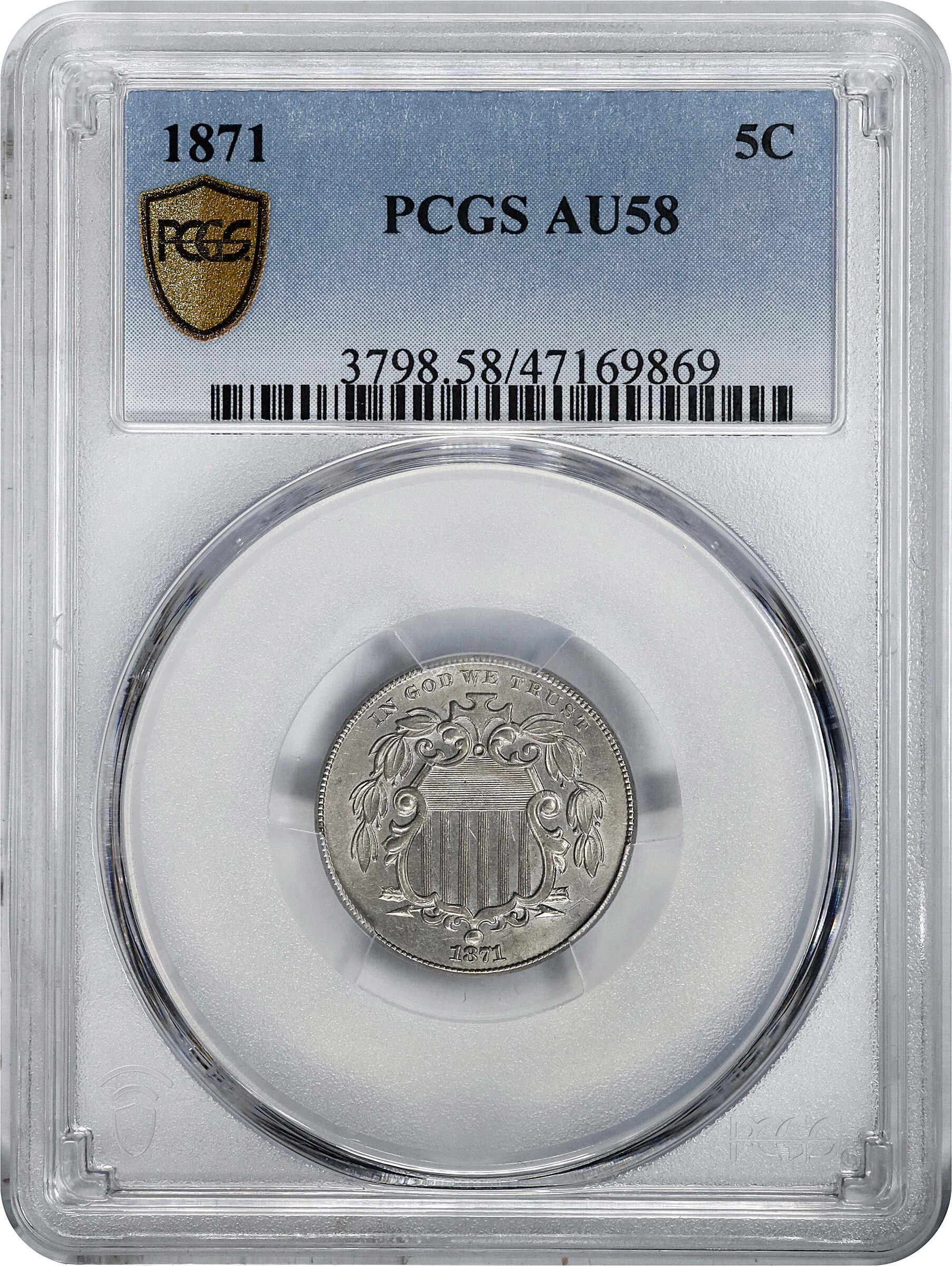 1871 5c AU58 thumbnail 3