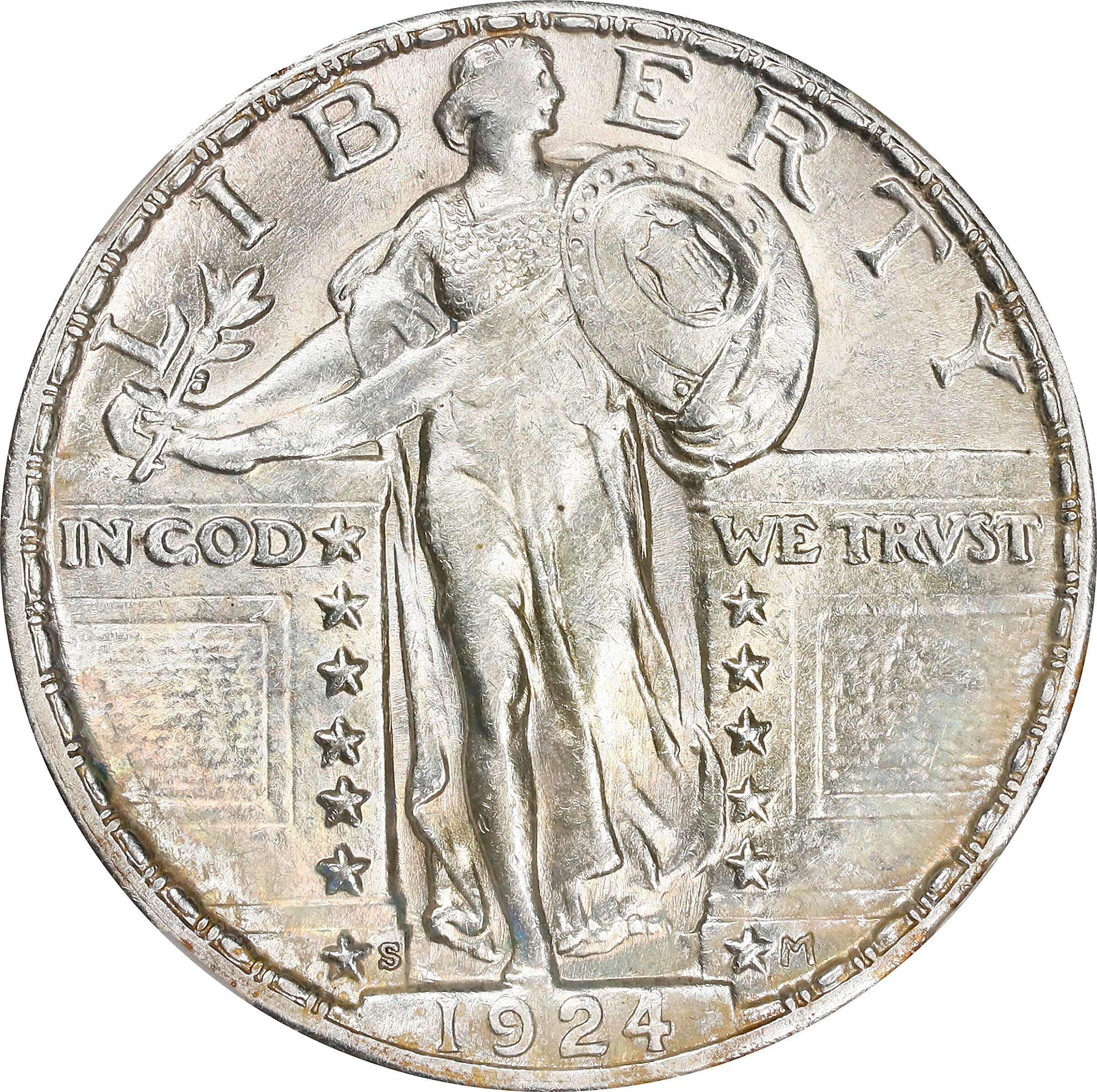 1924-S Standing Liberty Quarter. MS-61 (NGC).