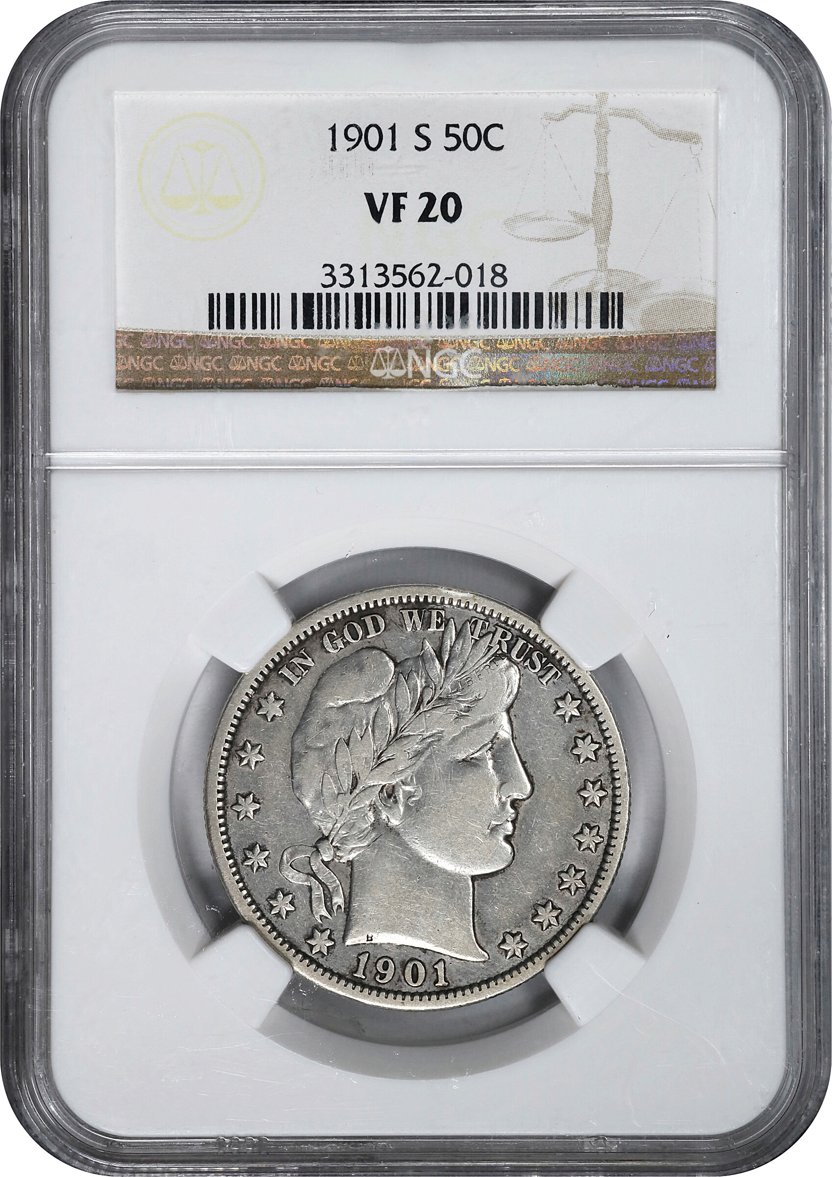 1901-S 50c VF20 thumbnail 3