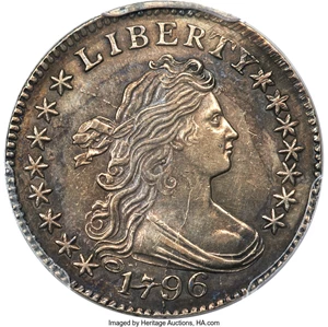 image for: 1796 10C JR-6, R.3, AU53 PCGS....
