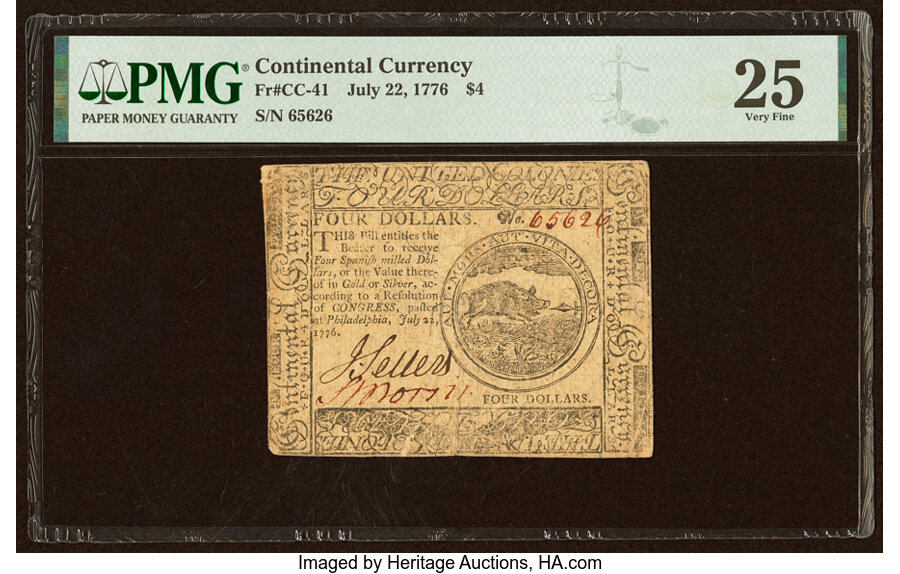 Jul 22, 1776 $4  Continental Congress (Fr. CC41) thumbnail 14