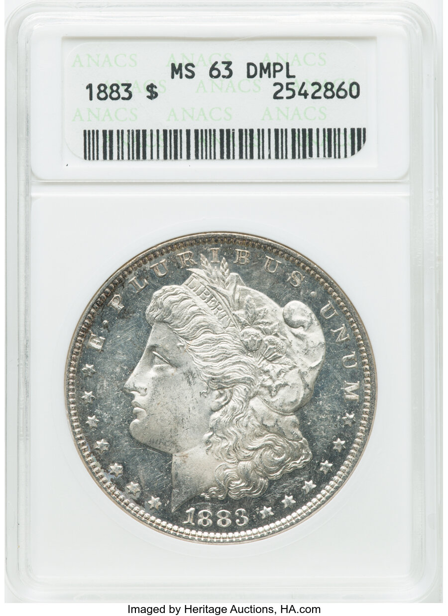 1883 $1 MS63 Deep Mirror Prooflike ANACS. ...