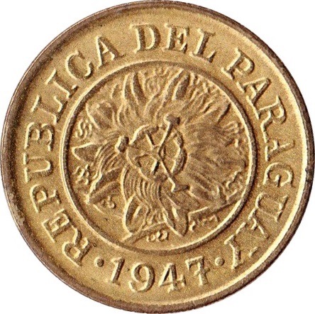 1944 5 Cé Diameter 19.45 mm, thickness 1.45 mm; Casa de Moneda de la República Argentina MS